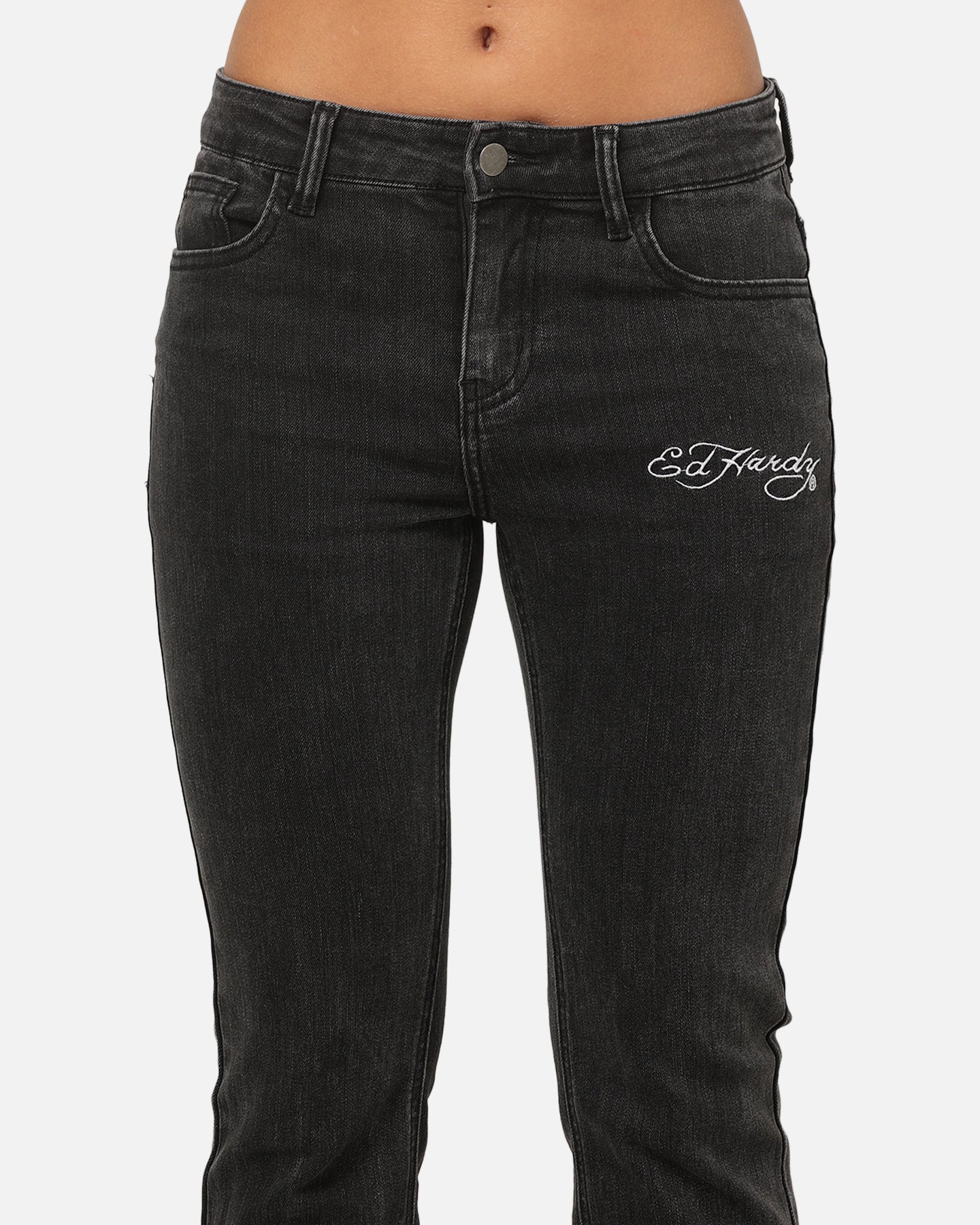 Ed Hardy Women's Tiger Bootcut Jeans Washed Black - Image 7