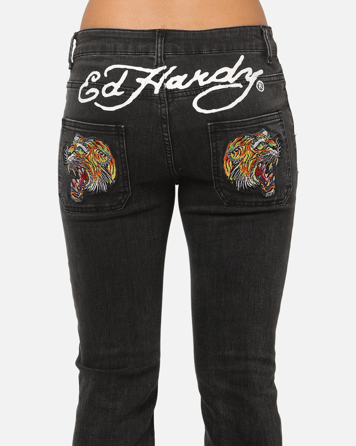 Ed Hardy Women's Tiger Bootcut Jeans Washed Black - Image 8