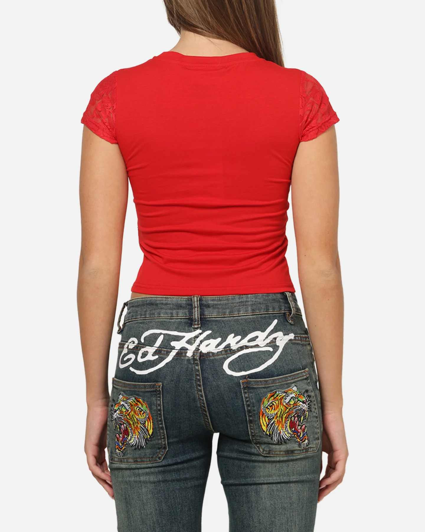Ed Hardy Women's Veil Baby T-Shirt Red - Image 3