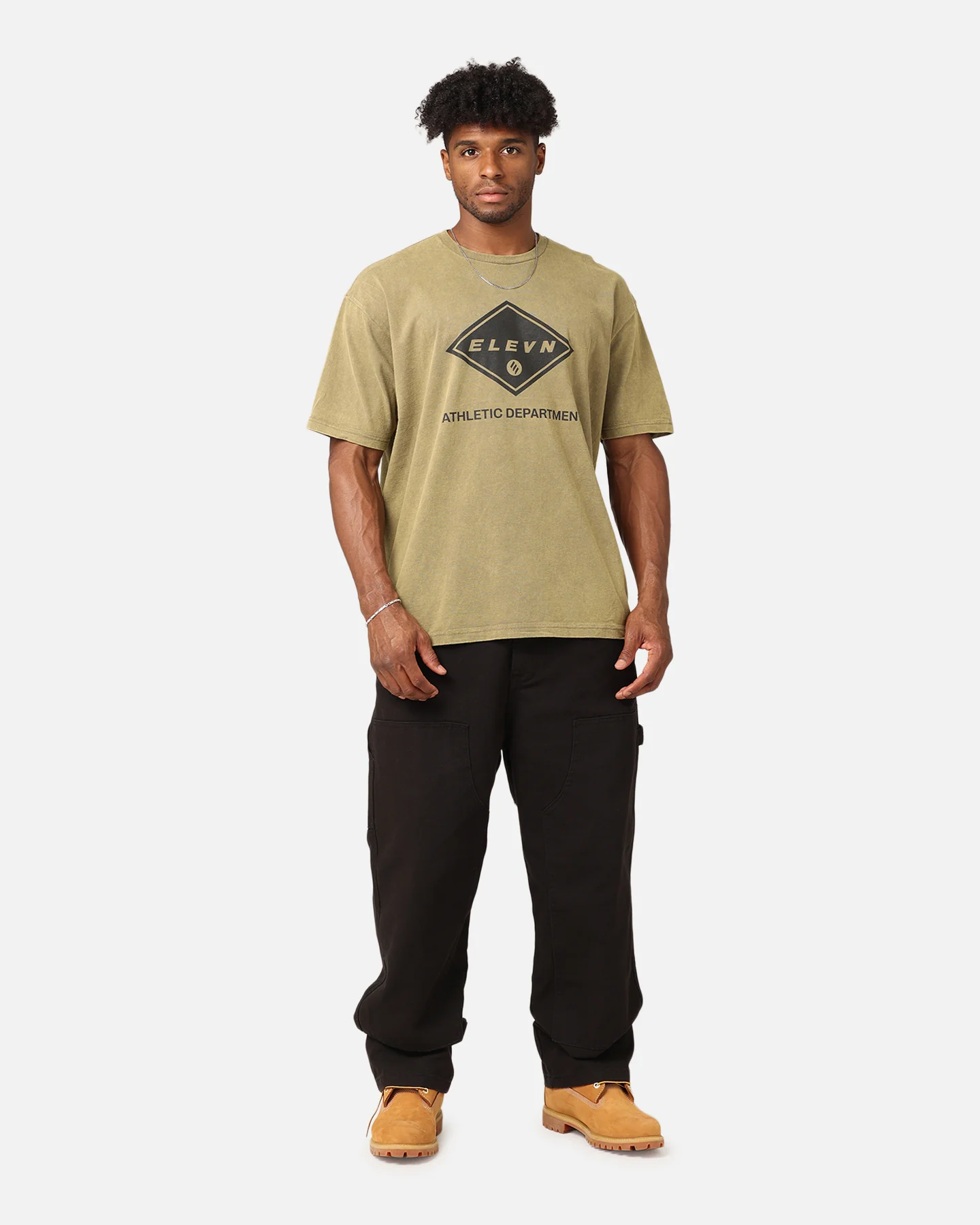 Elevn Clothing Co Athletic Department T-Shirt Khaki - Image 2