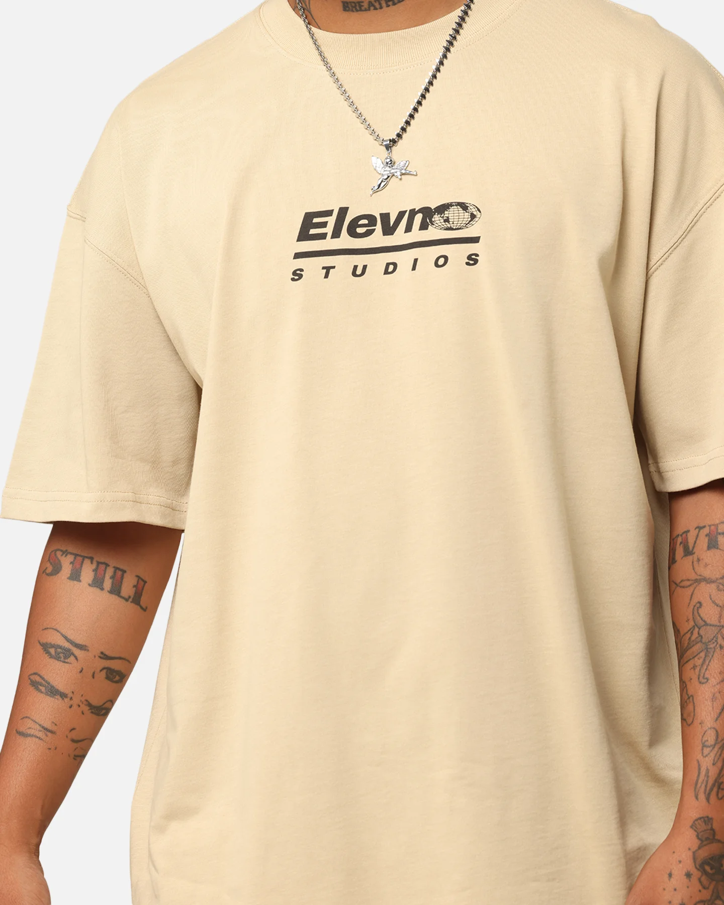 Elevn Clothing Co Elevn To The World T-Shirt Tan - Image 5