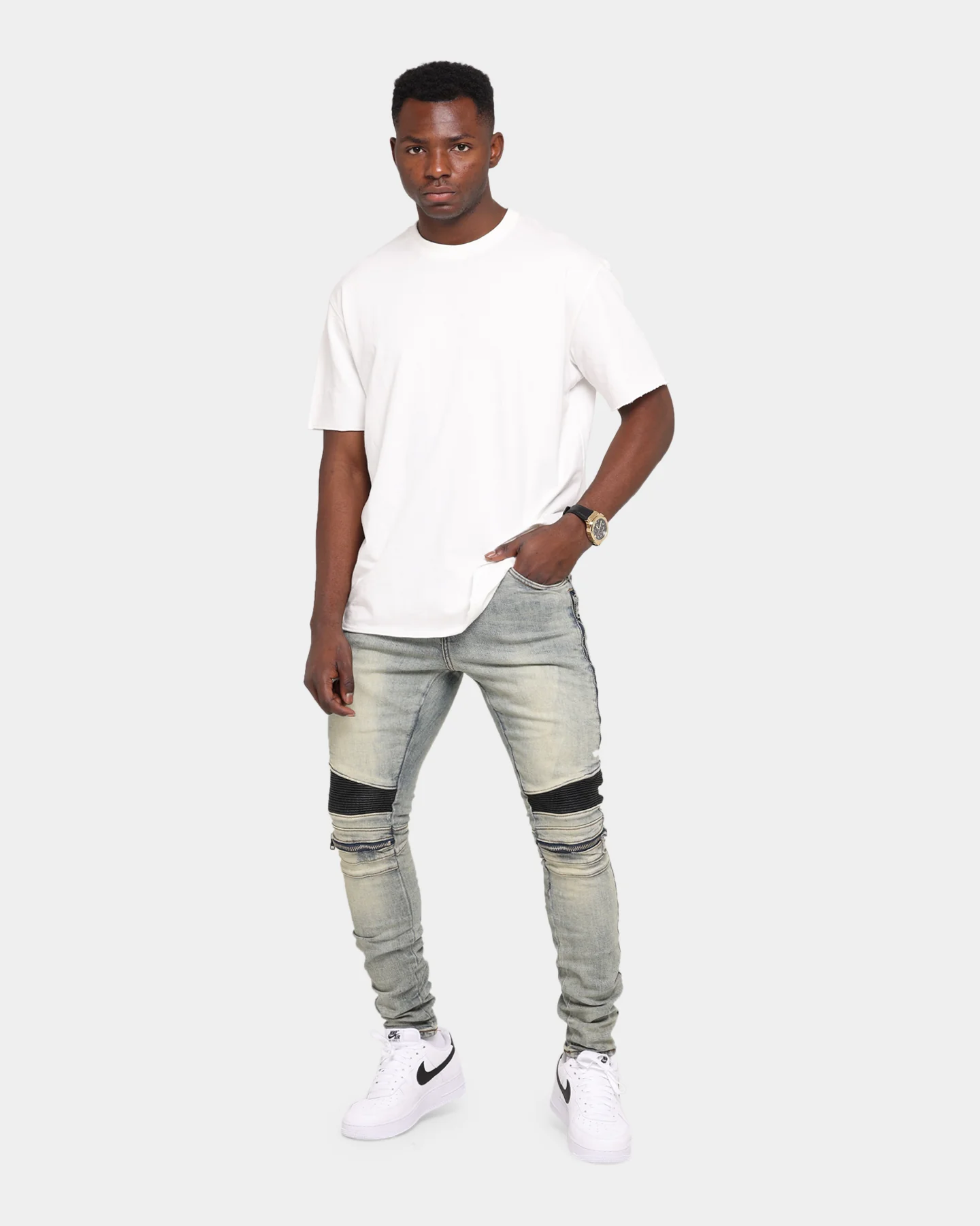 Embellish Sunny Biker Denim Jean Light Sand - Image 2