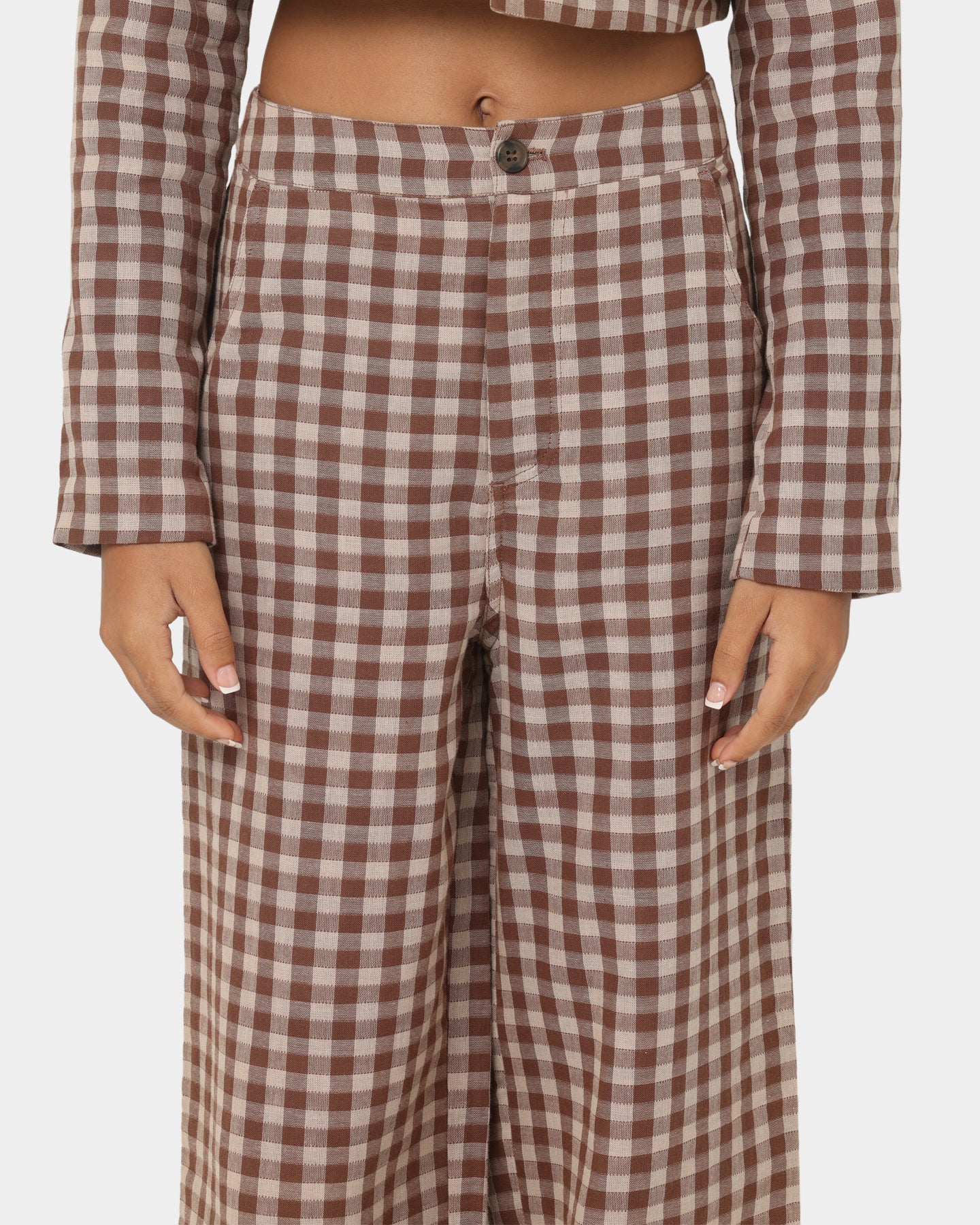 EN ES Women's Harvard Wide Leg Pants Gingham Aurora - Image 3