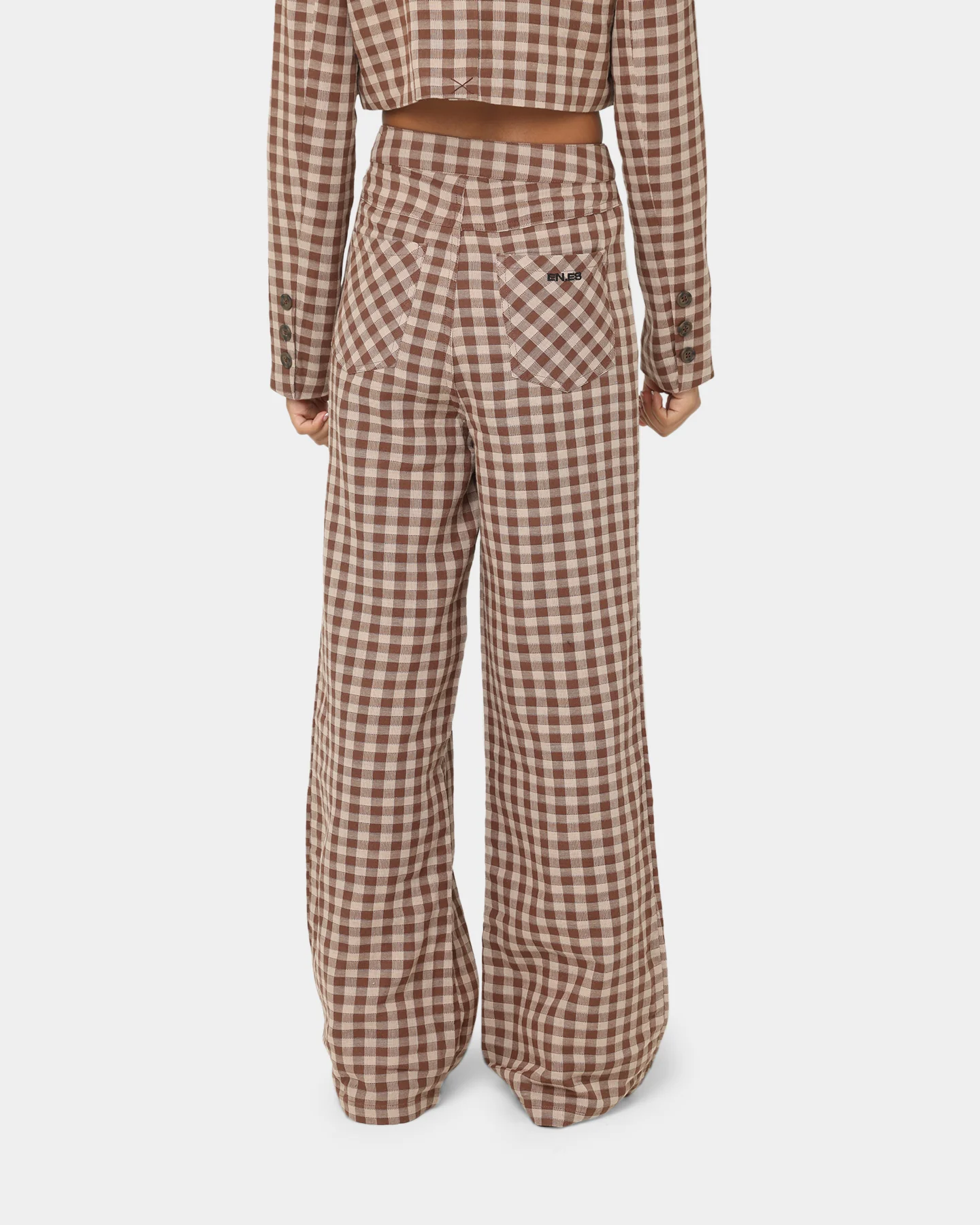 EN ES Women's Harvard Wide Leg Pants Gingham Aurora - Image 4