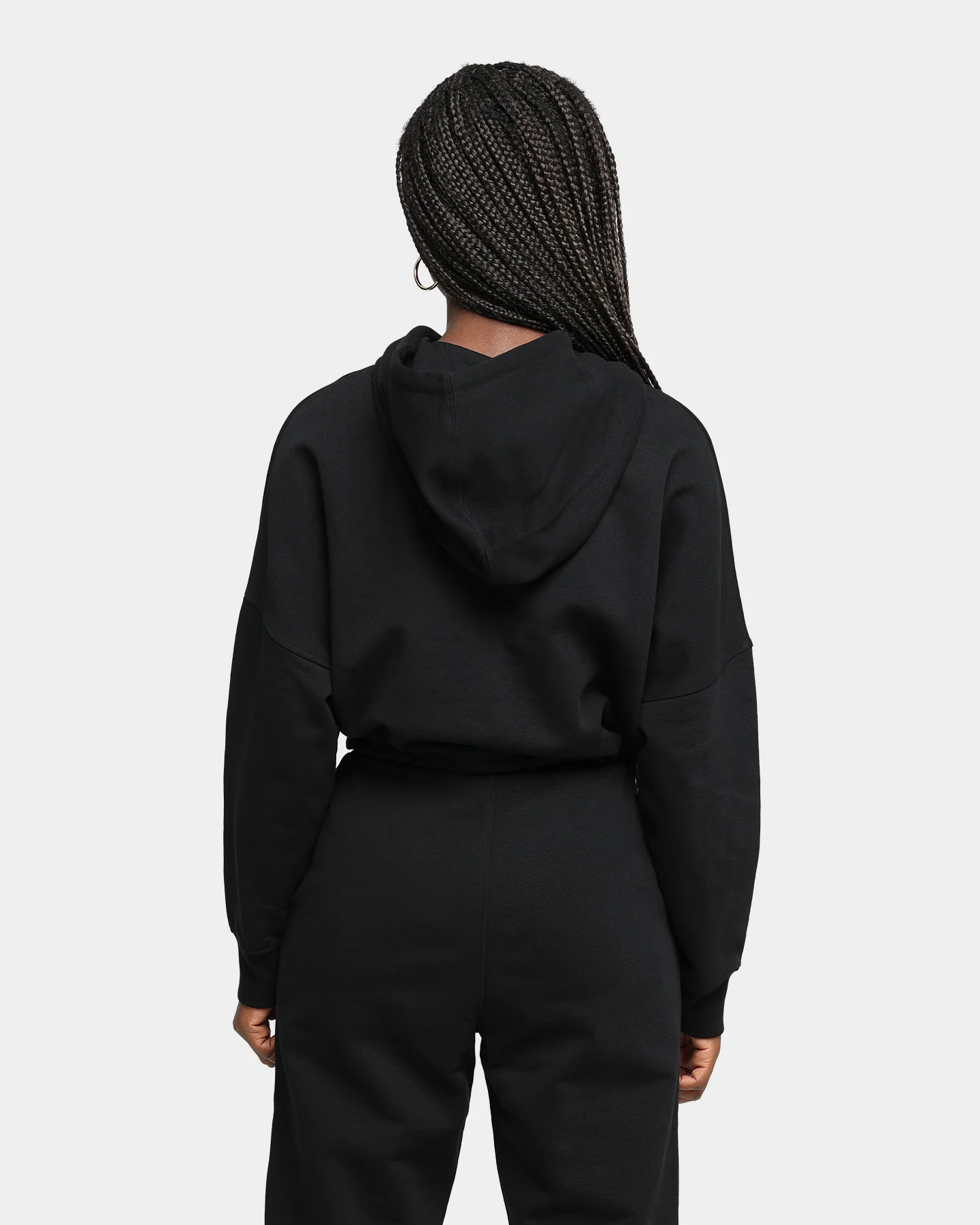 EN ES Women's Social Grace Cropped Hoodie Black - Image 4