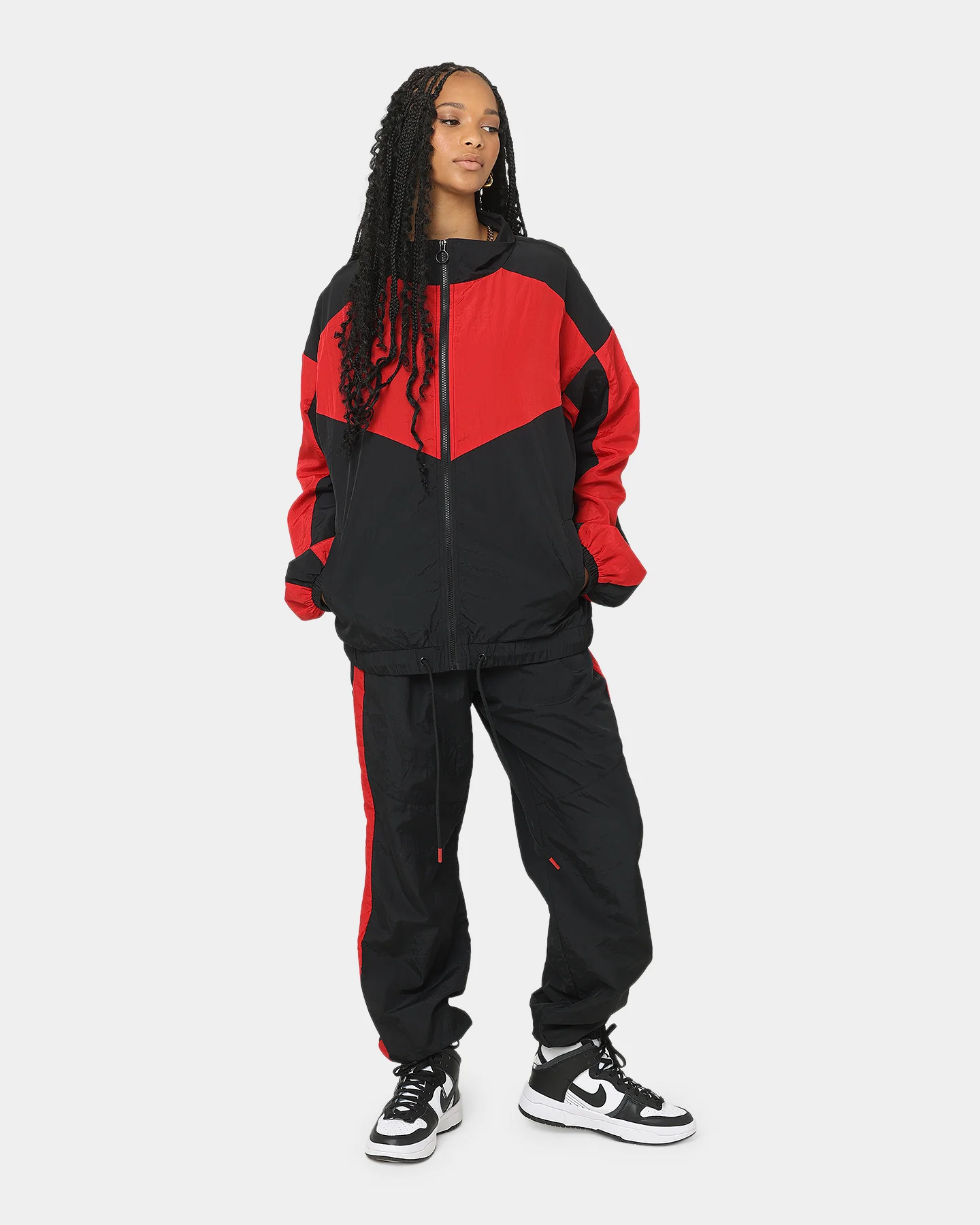EN ES Women's Track And Field Pants Red/Black - Image 2