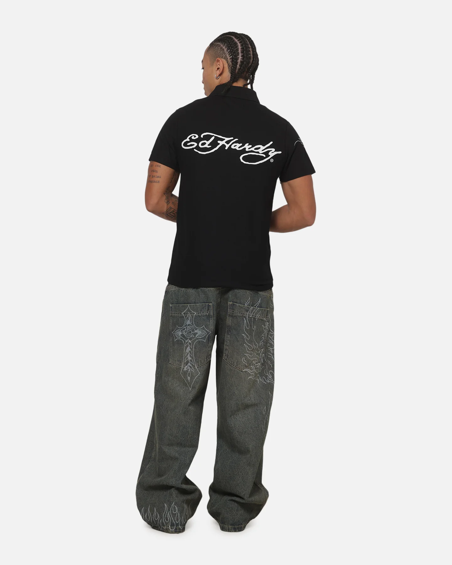 Ed Hardy Euro Polo Shirt Black - Image 4
