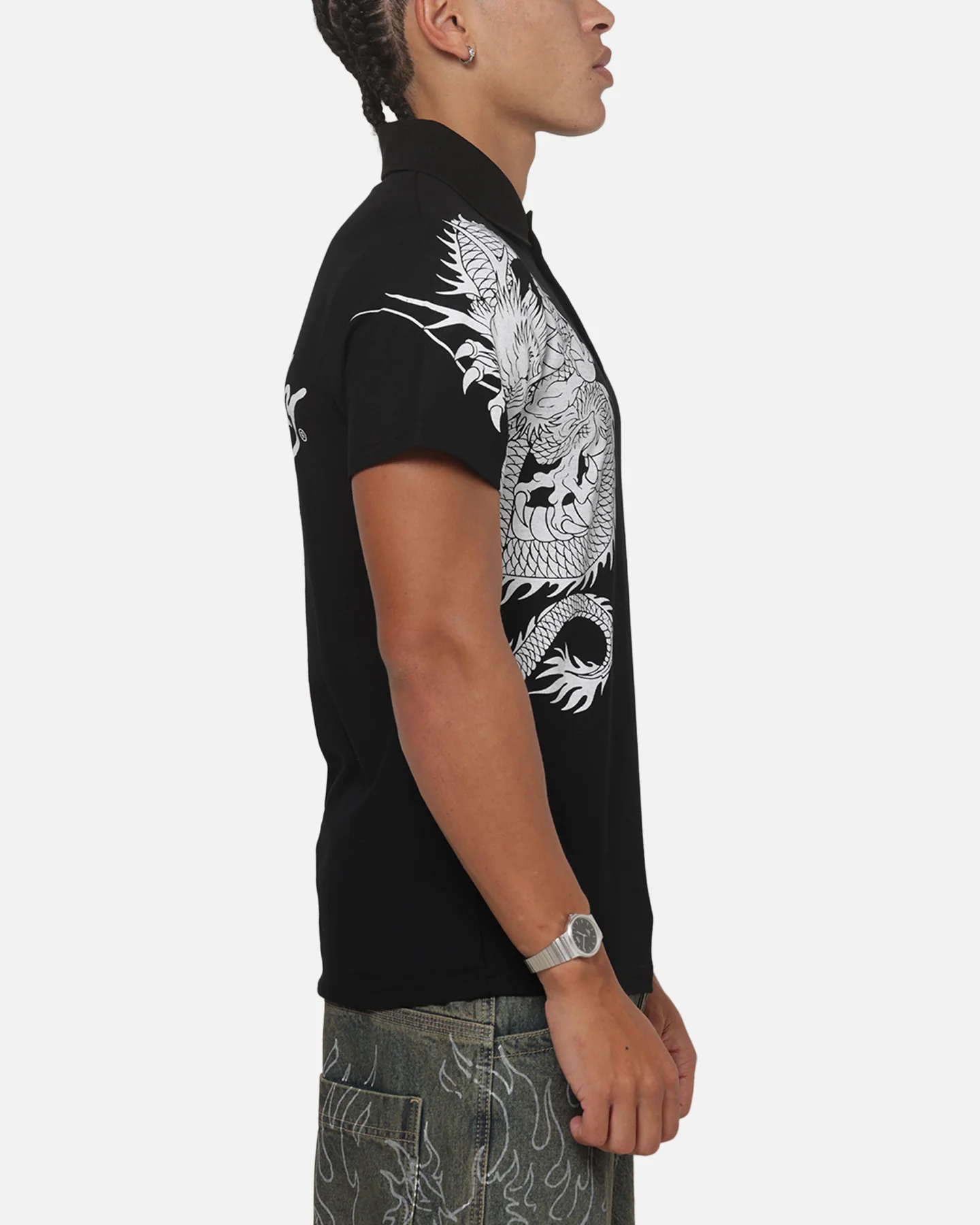 Ed Hardy Euro Polo Shirt Black - Image 5