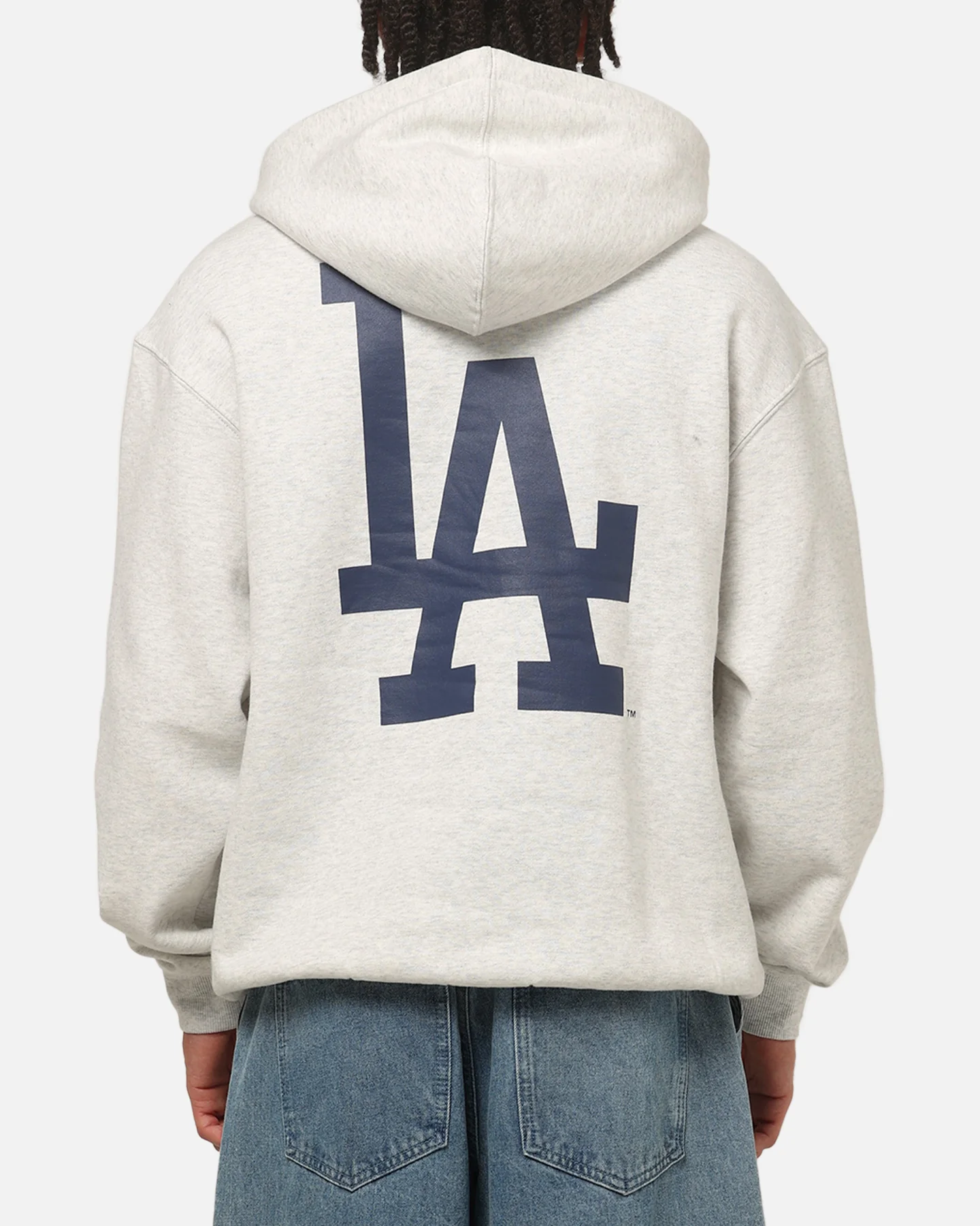 Majestic Athletic Los Angeles Dodgers Everteam Logo Hoodie Silver Marle - Image 2