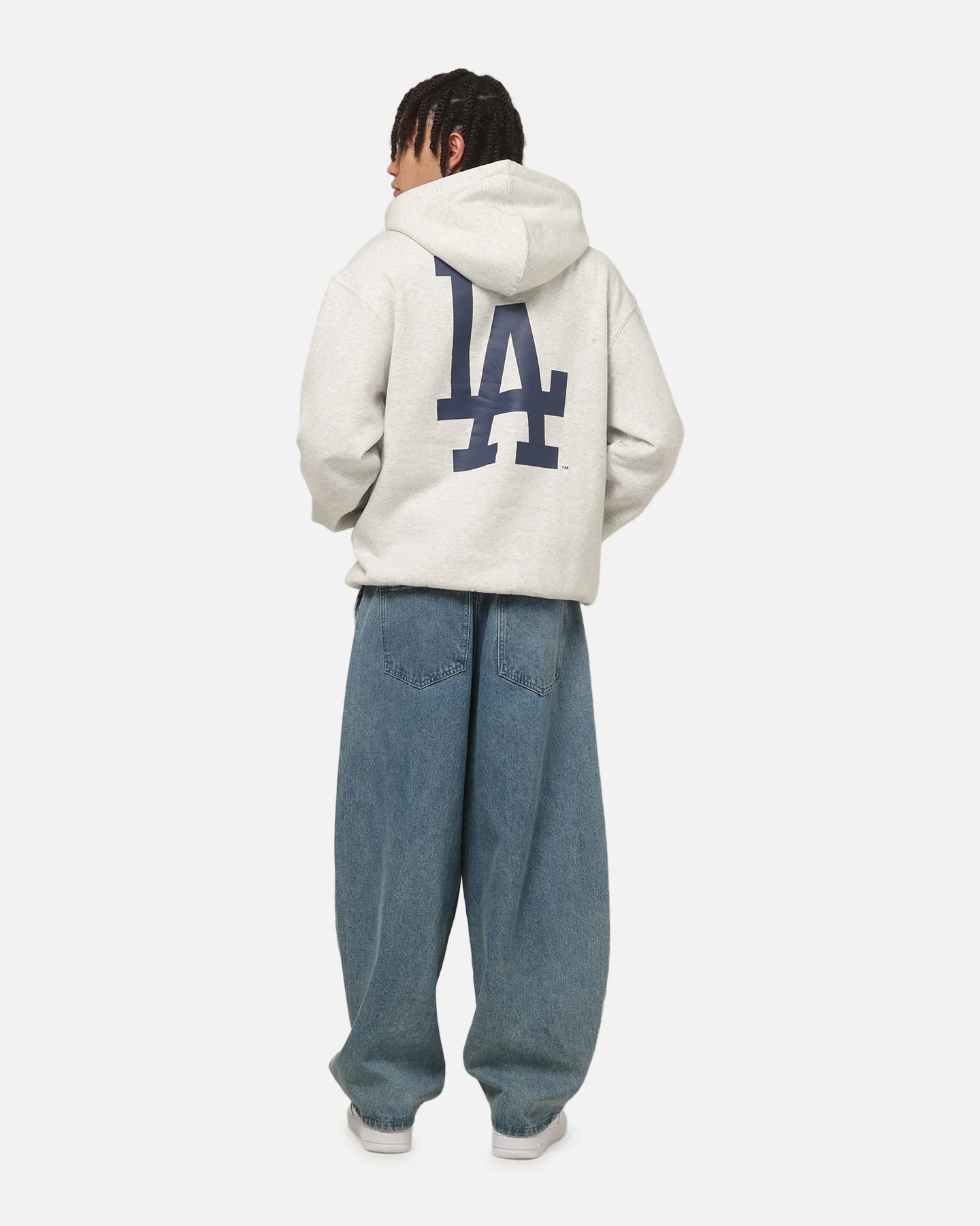 Majestic Athletic Los Angeles Dodgers Everteam Logo Hoodie Silver Marle - Image 4