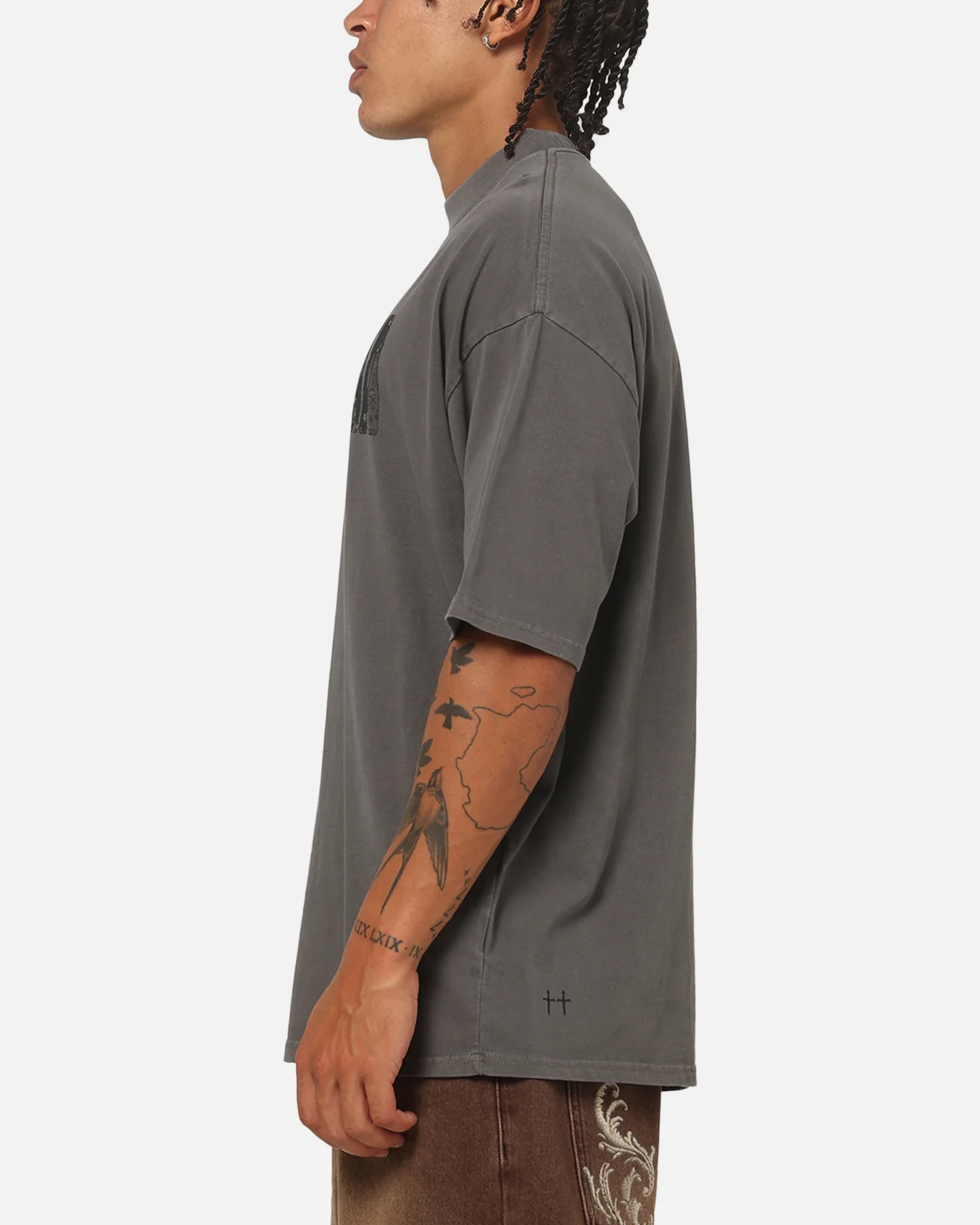 Saint Morta Exile Boxy T-Shirt Washed Charcoal - Image 5