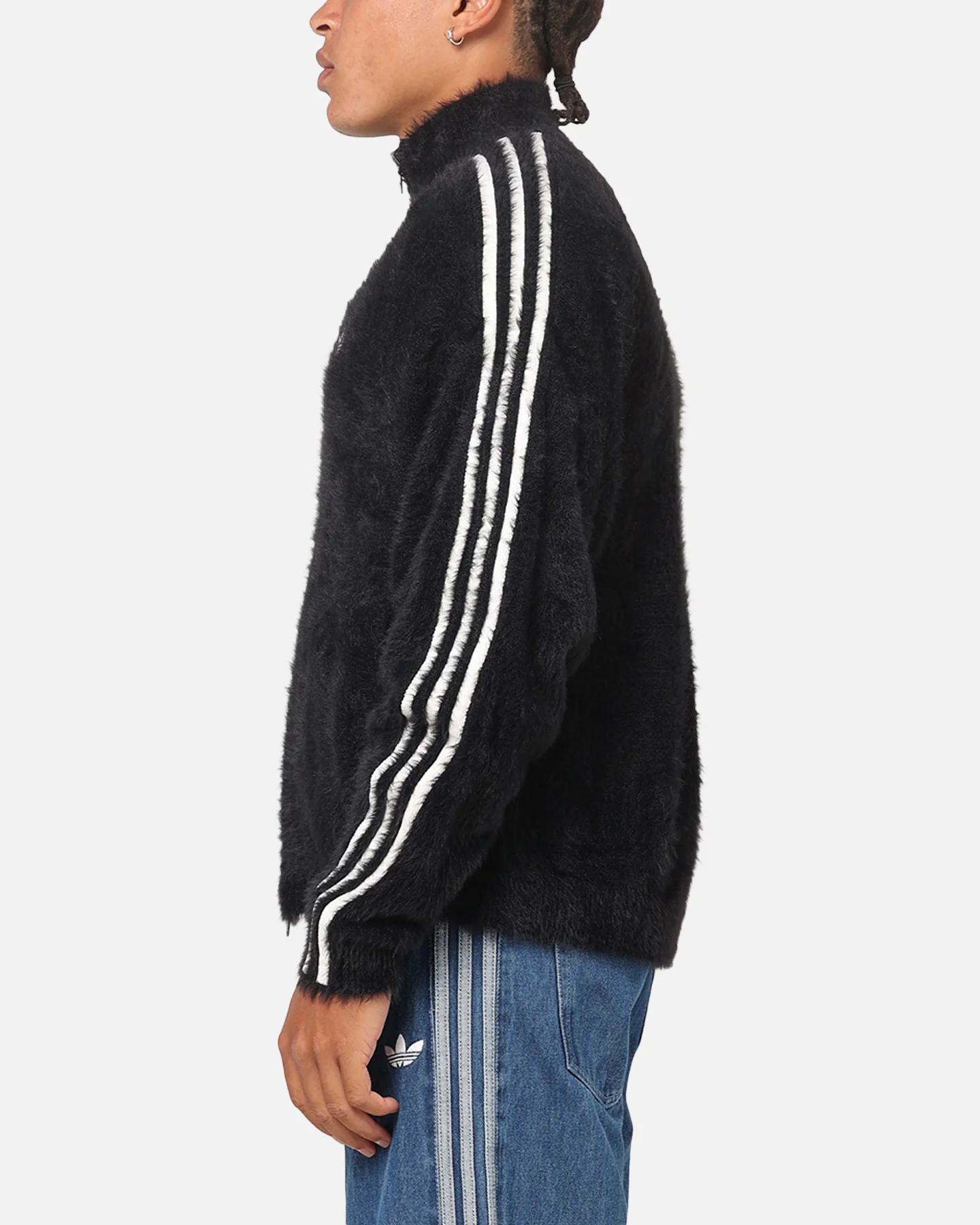 Adidas Faux Mohair Classic Track Top Black/Off White - Image 5