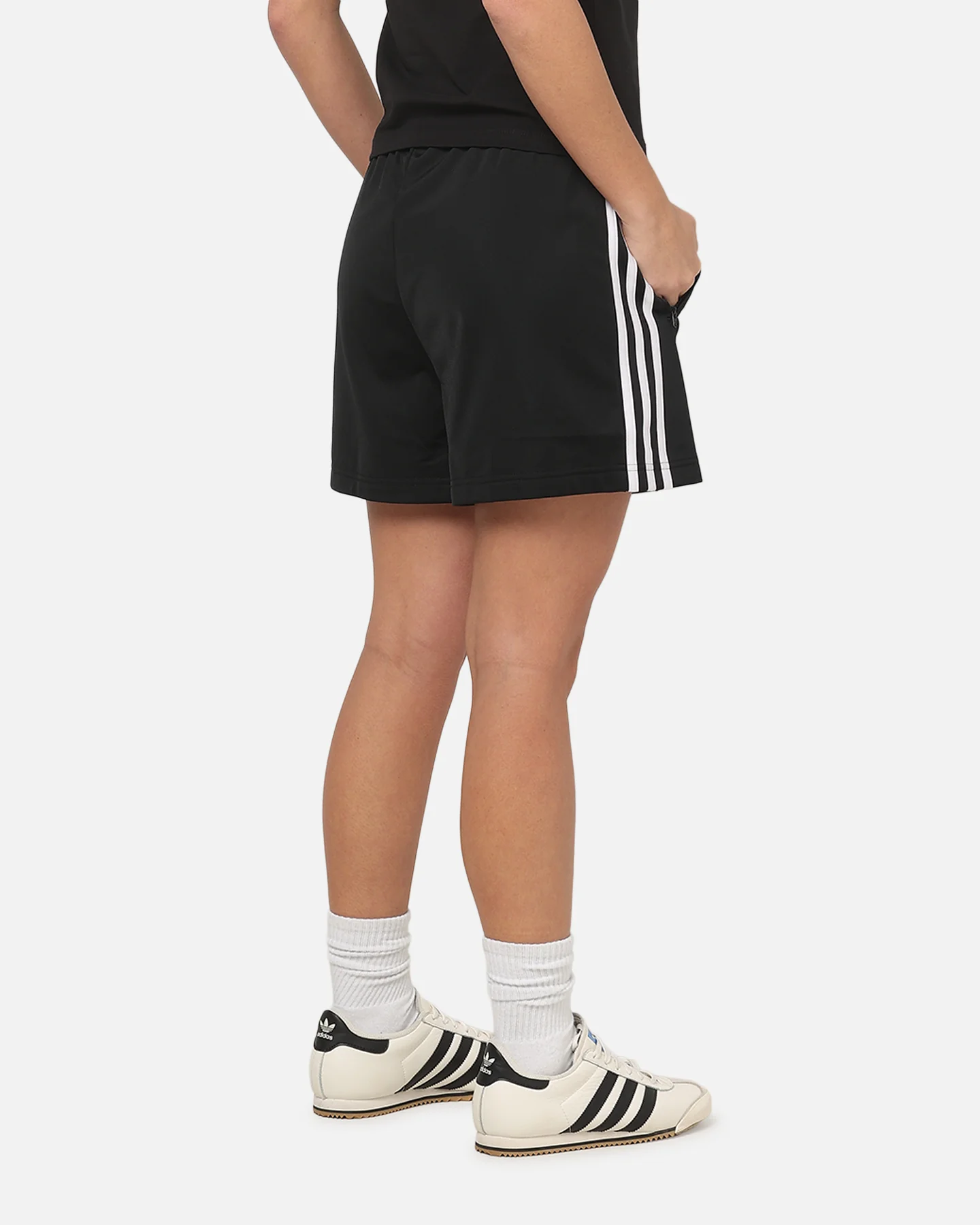 Adidas Women's Firebird Shorts Black/White - Image 5