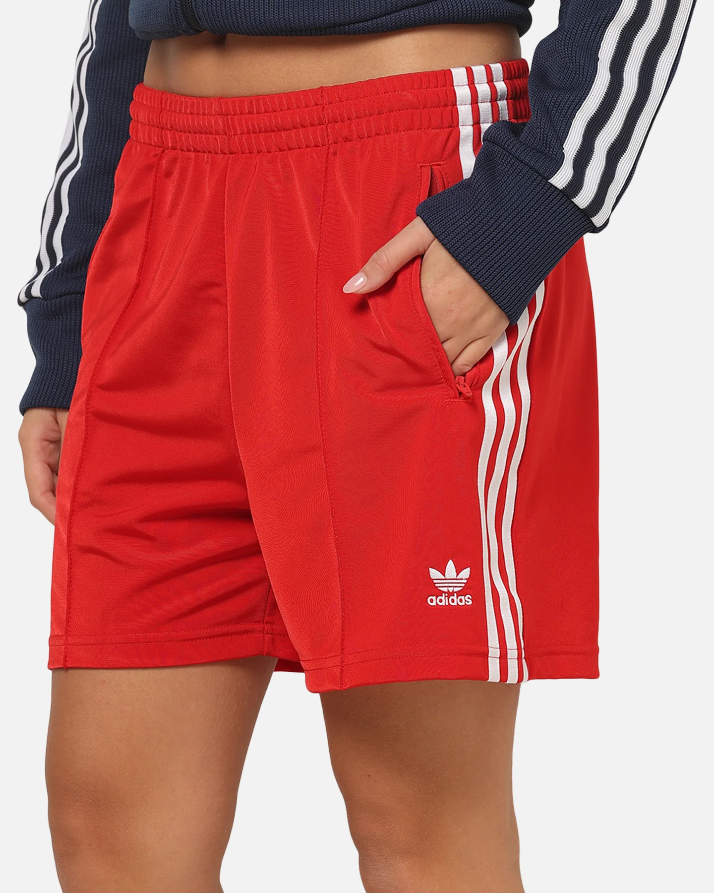 Adidas Women's Firebird Classic Shorts Better Scarlet - Image 4