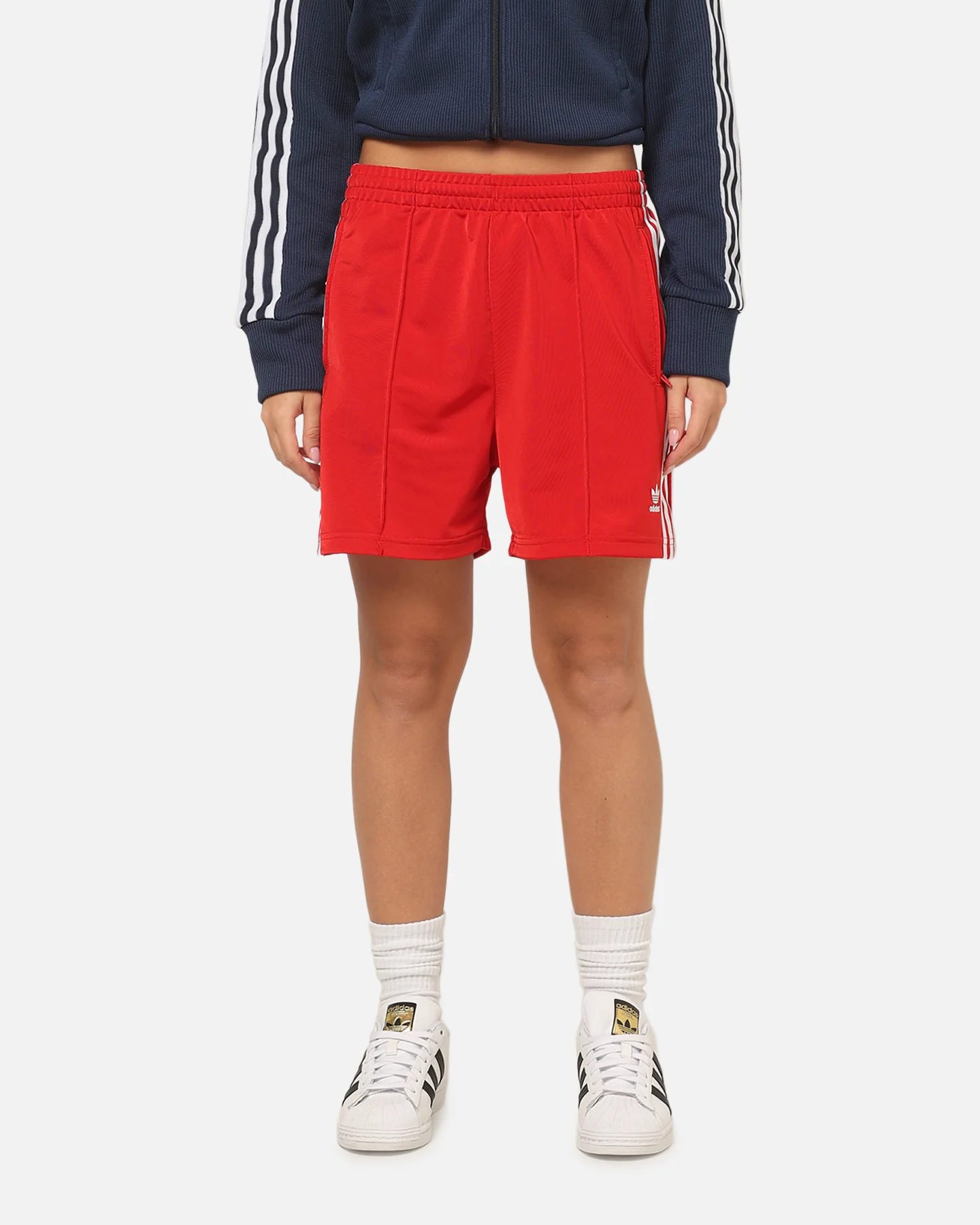 Adidas Women's Firebird Classic Shorts Better Scarlet - Image 6