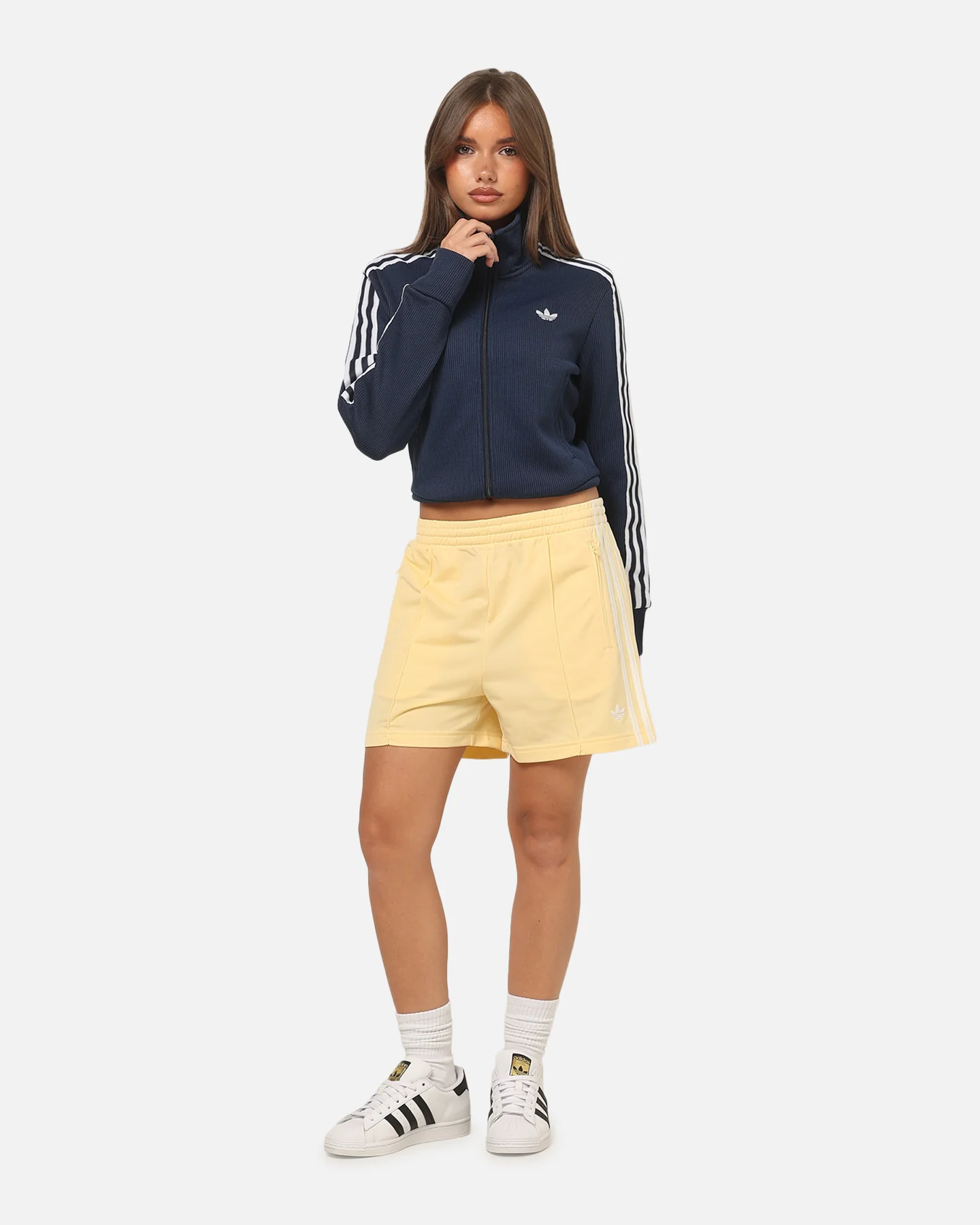 Adidas Women's Firebird Classic Shorts Yellow - Image 2