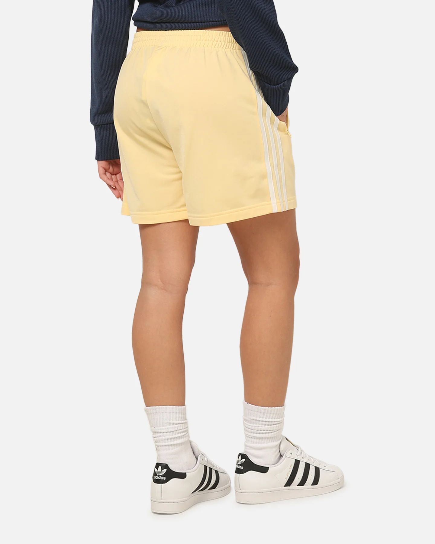 Adidas Women's Firebird Classic Shorts Yellow - Image 5