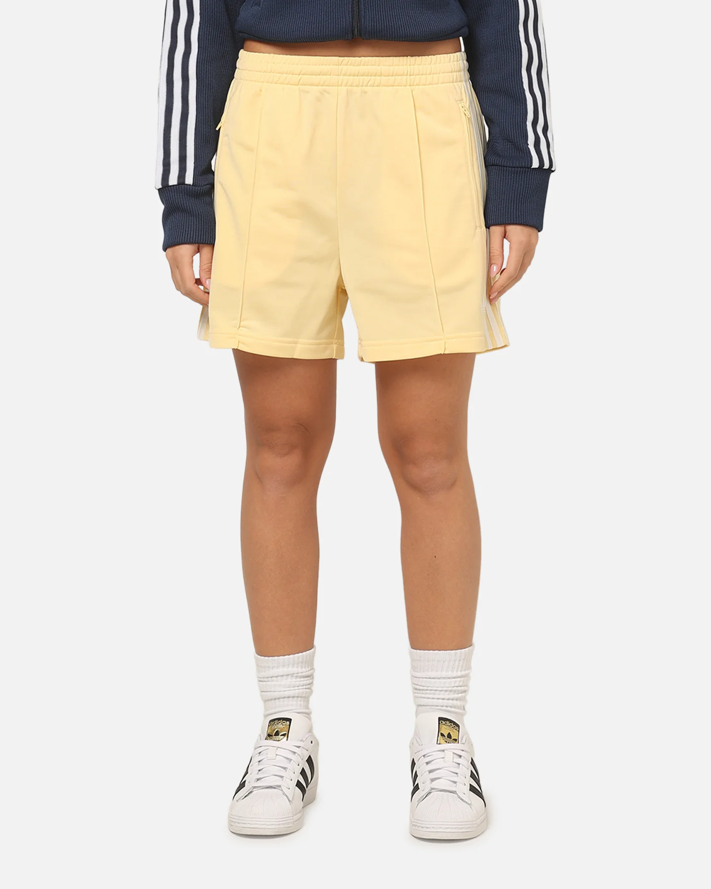 Adidas Women's Firebird Classic Shorts Yellow - Image 6