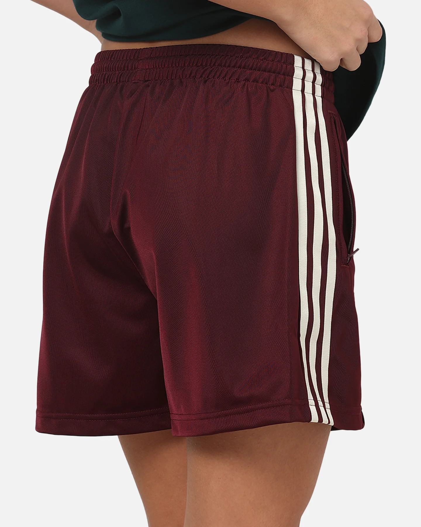 Adidas Women's Firebird Shorts Maroon/Cream - Image 4