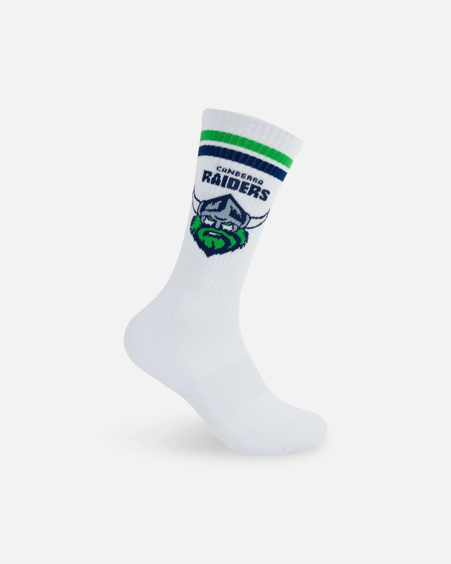 Foot-ies Canberra Raiders Crew Socks 2 Pack Green/White - Image 4