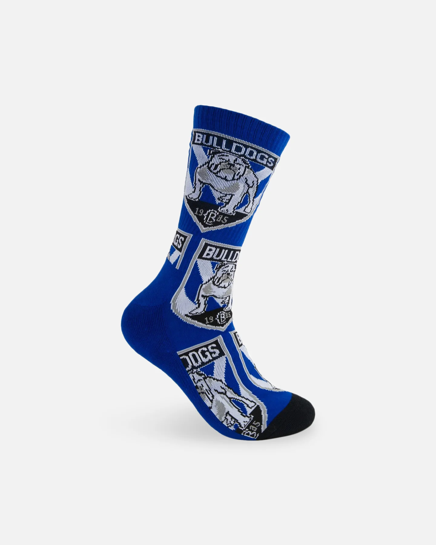 Foot-ies Canterbury-Bankstown Bulldogs Crew Socks 2 Pack Navy/White - Image 4