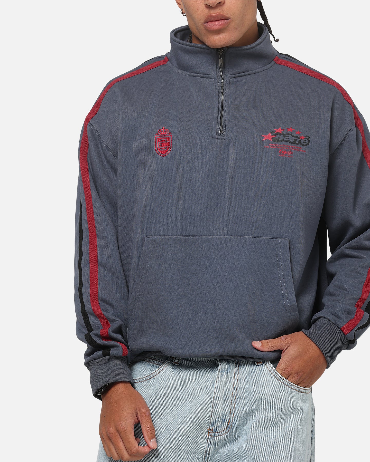 Carre Footie 1/4 Zip Crewneck Vintage Navy - Image 6