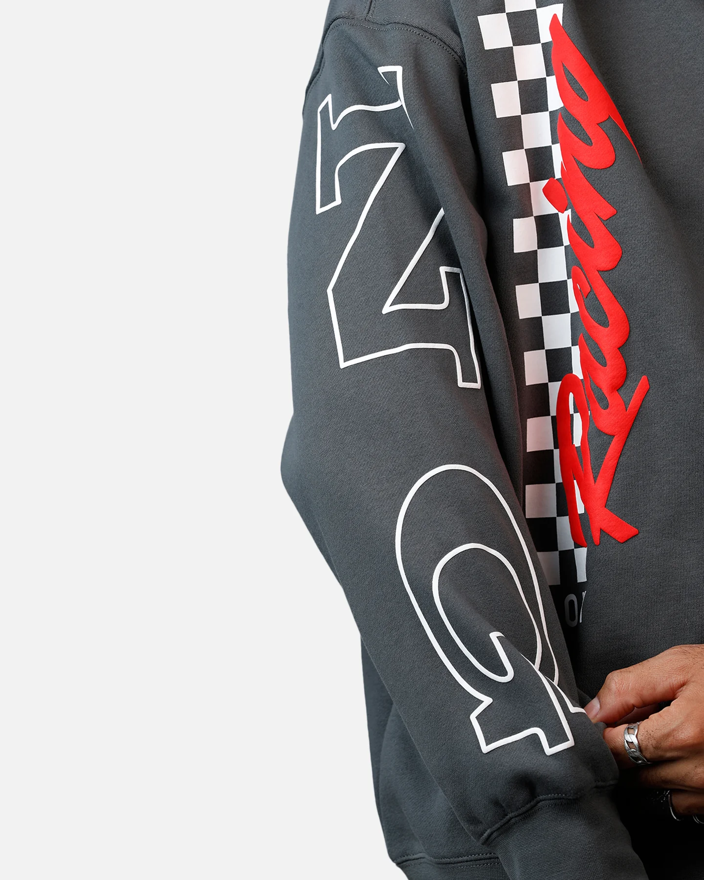 Fox Racing Honda Oversized Fleece Crewneck Dark Grey - Image 8