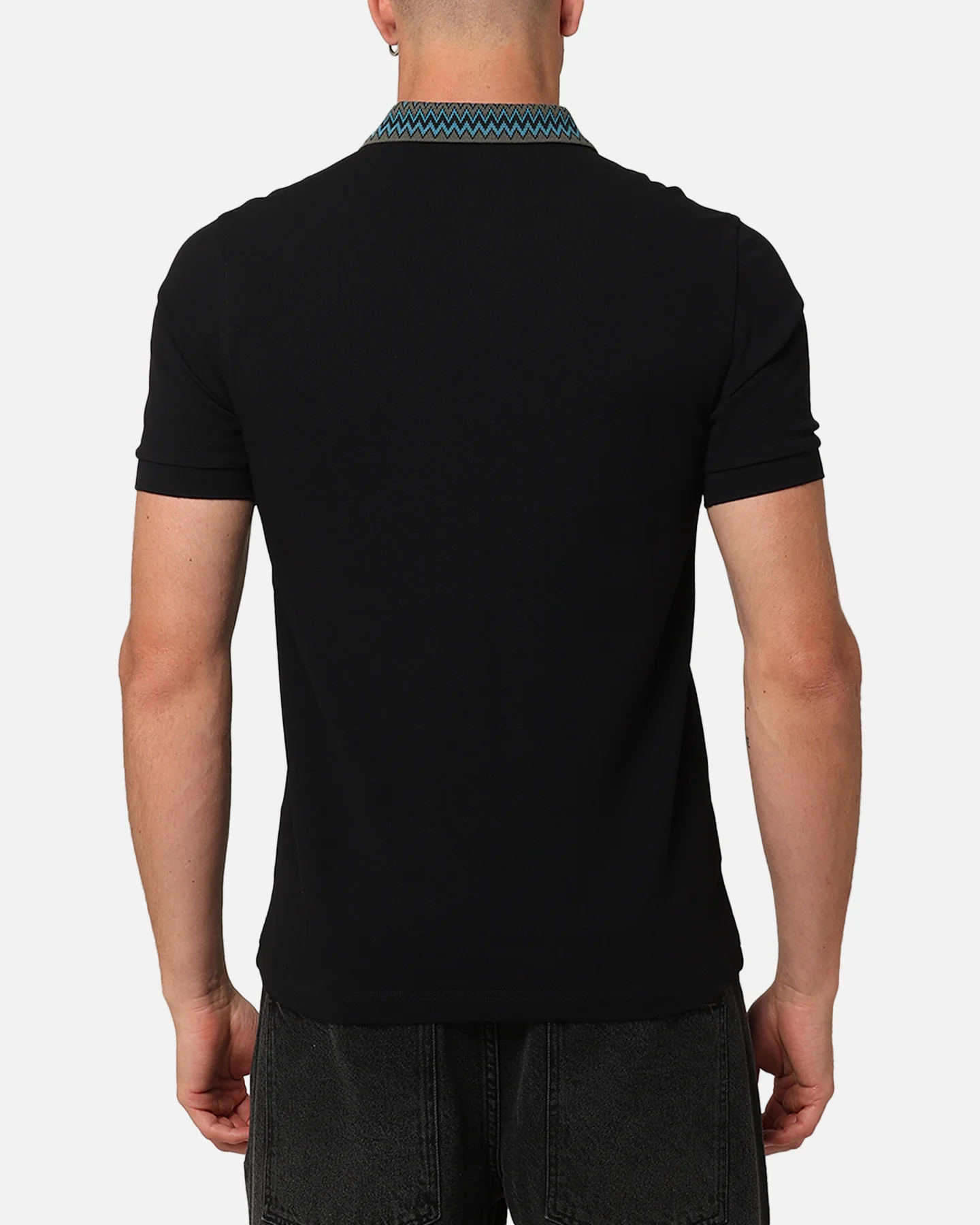 Fred Perry Jacquard Polo Shirt Black - Image 3