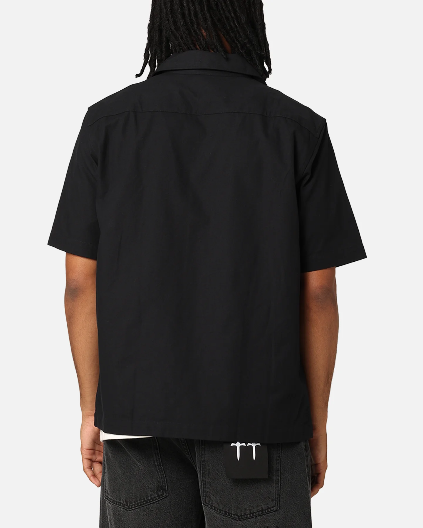 Fred Perry Tape Detail Revere Collared Shirt Black - Image 3