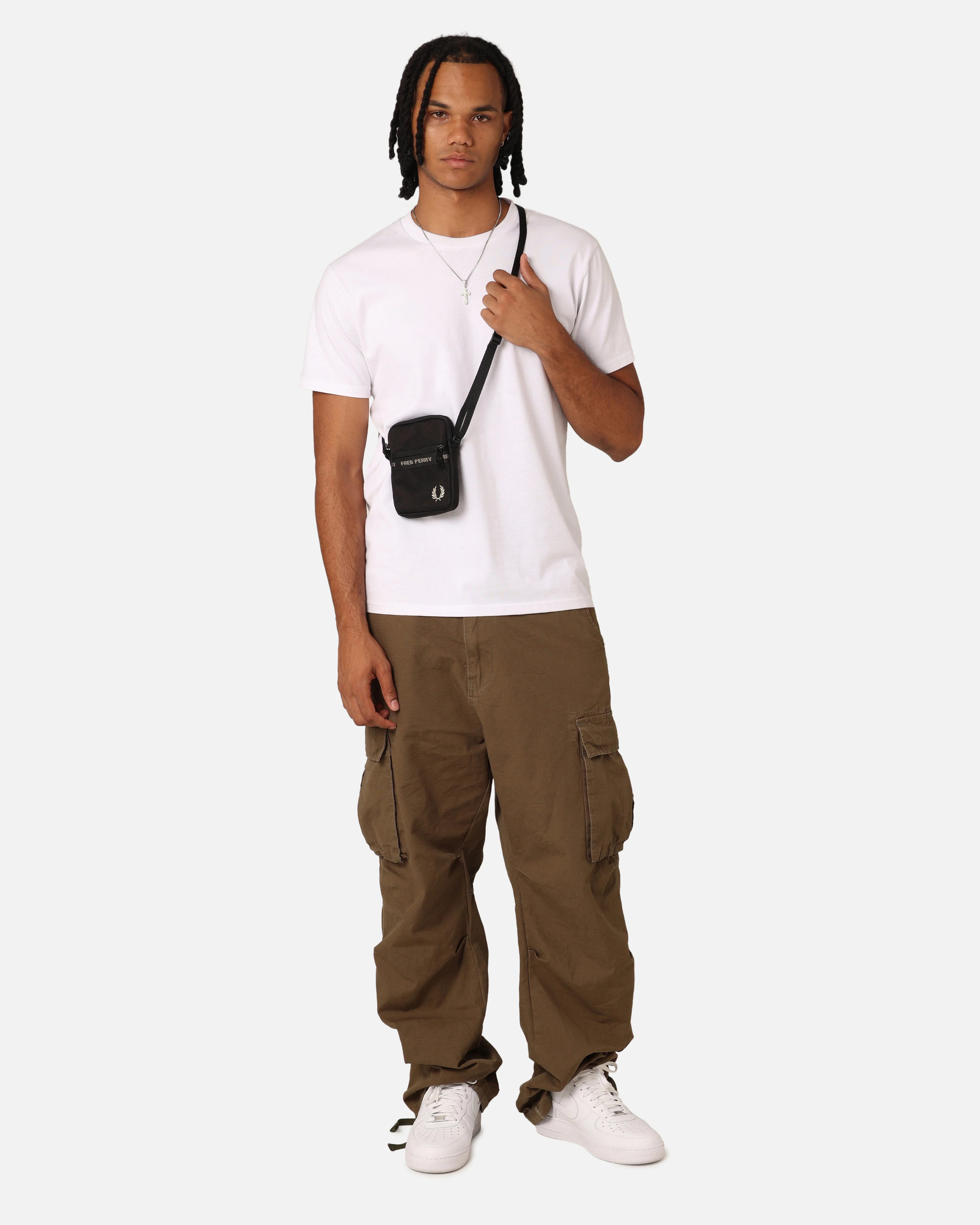 Fred Perry Taped Side Bag Black/Warm Grey - Image 3