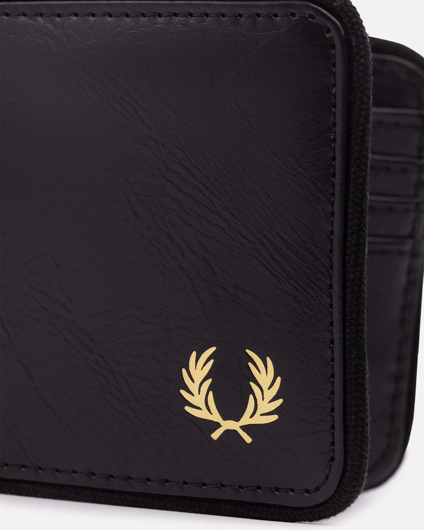 Fred Perry Tonal PU Billfold Wallet Black - Image 2