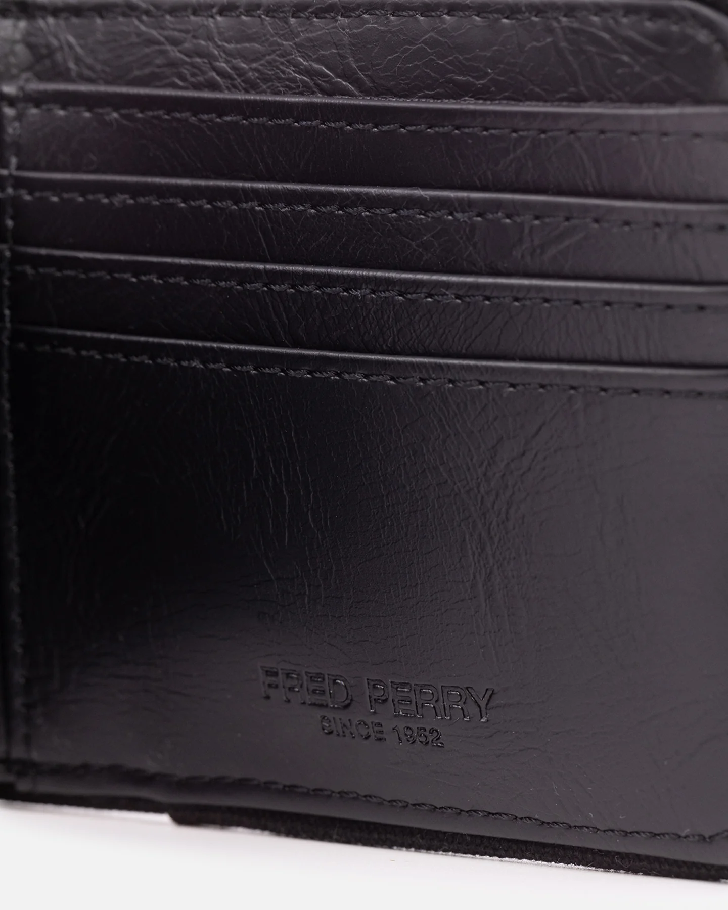 Fred Perry Tonal PU Billfold Wallet Black - Image 3