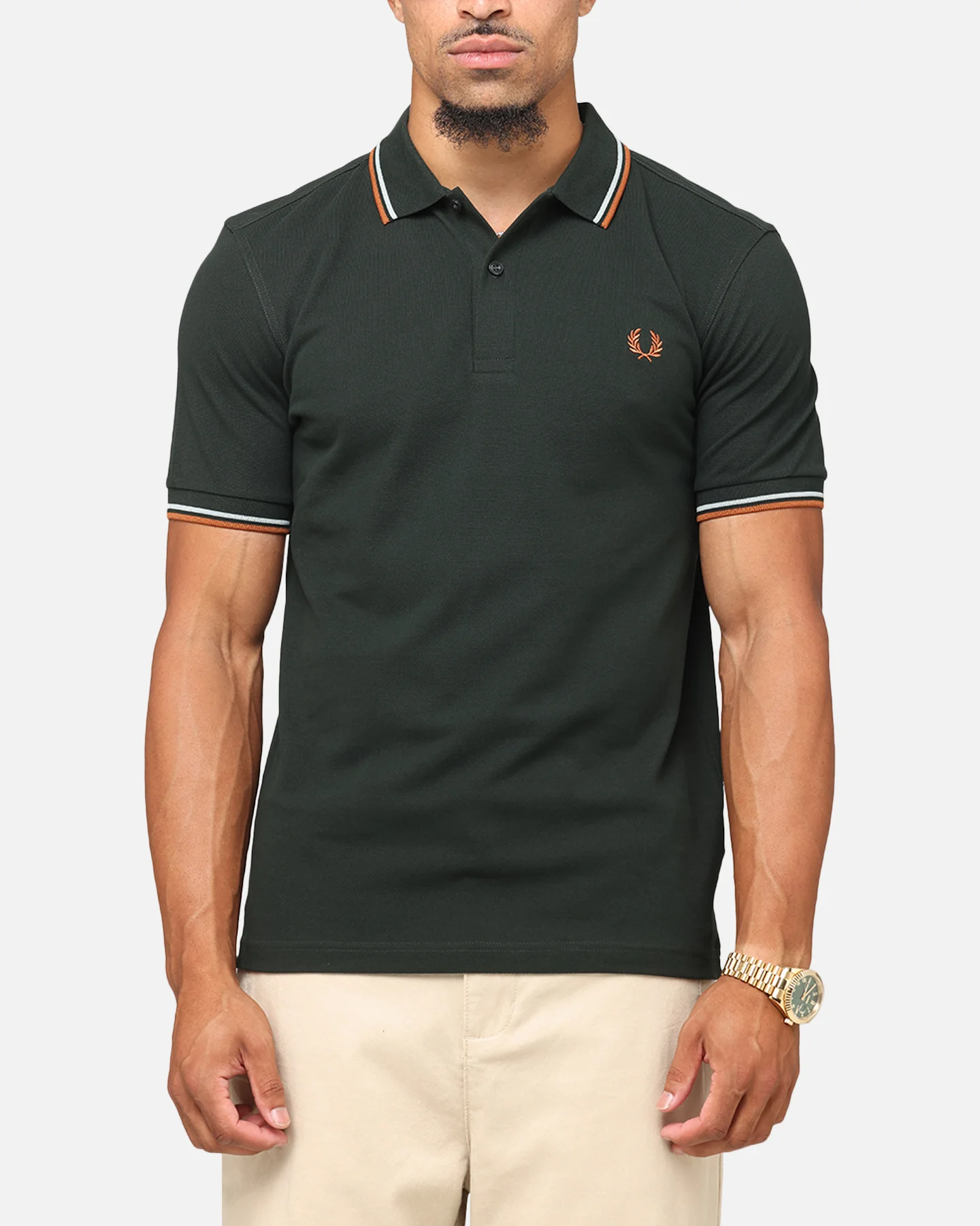 Fred Perry Twin Tipped Polo Shirt Green/Silver