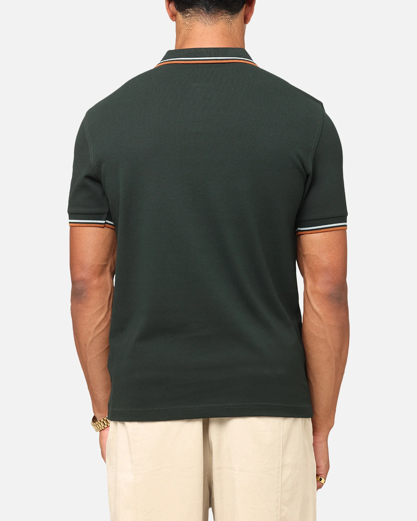 Fred Perry Twin Tipped Polo Shirt Green/Silver - Image 3