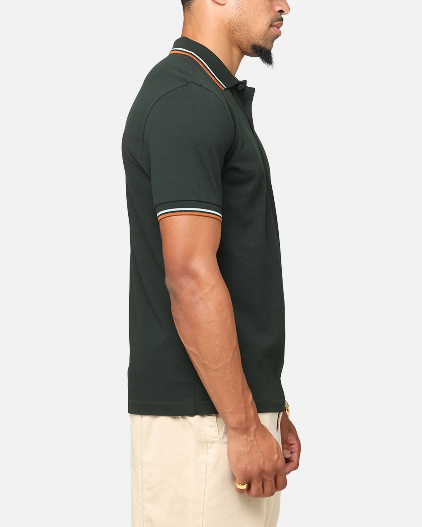 Fred Perry Twin Tipped Polo Shirt Green/Silver - Image 4