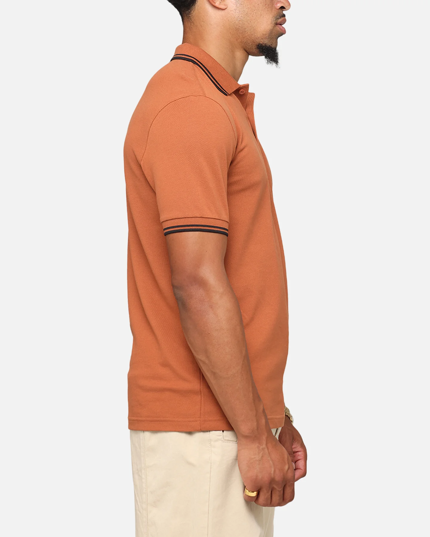 Fred Perry Twin Tipped Polo Shirt Orange/Black - Image 4
