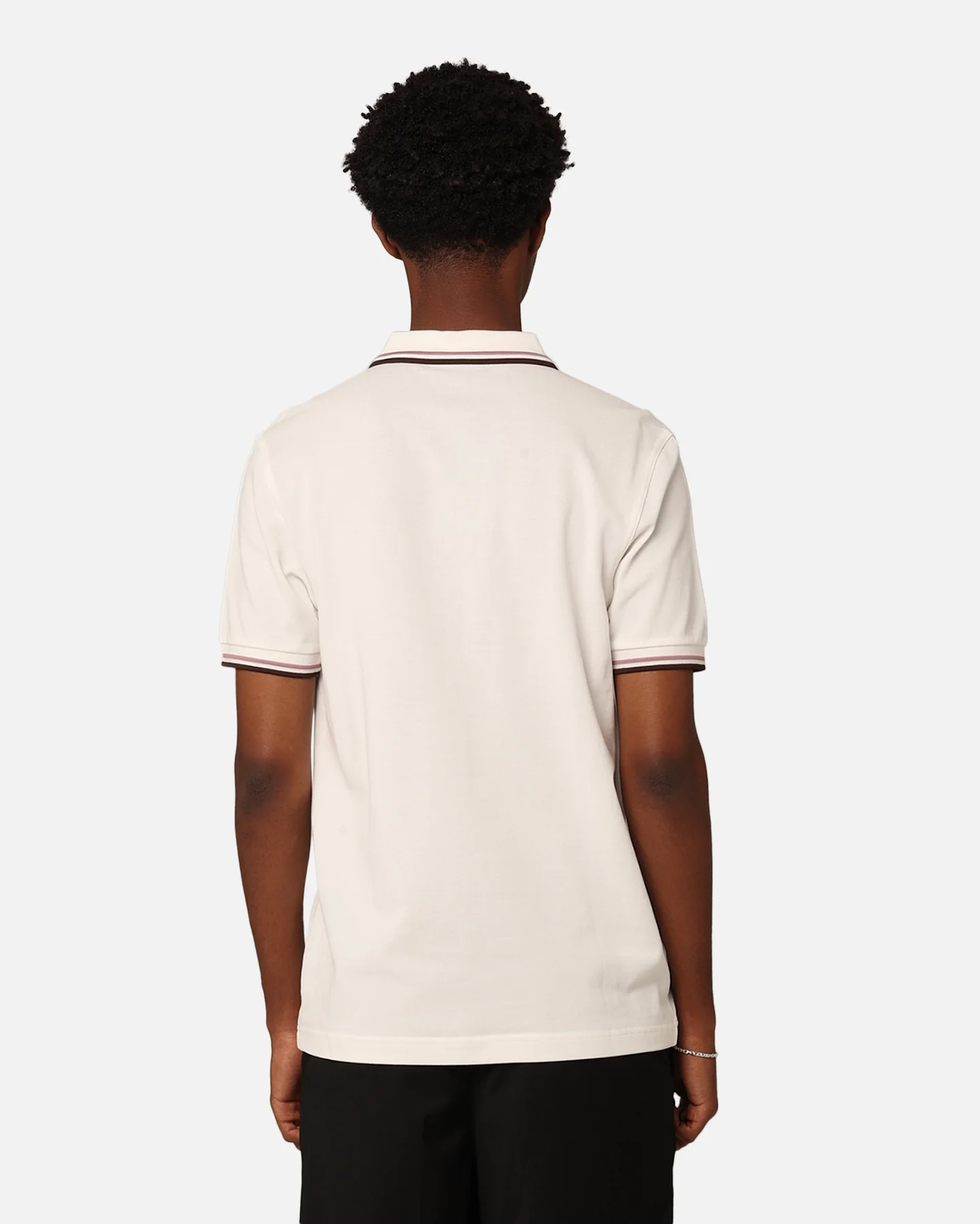 Fred Perry Twin Tipped Polo Shirt Snow White - Image 4
