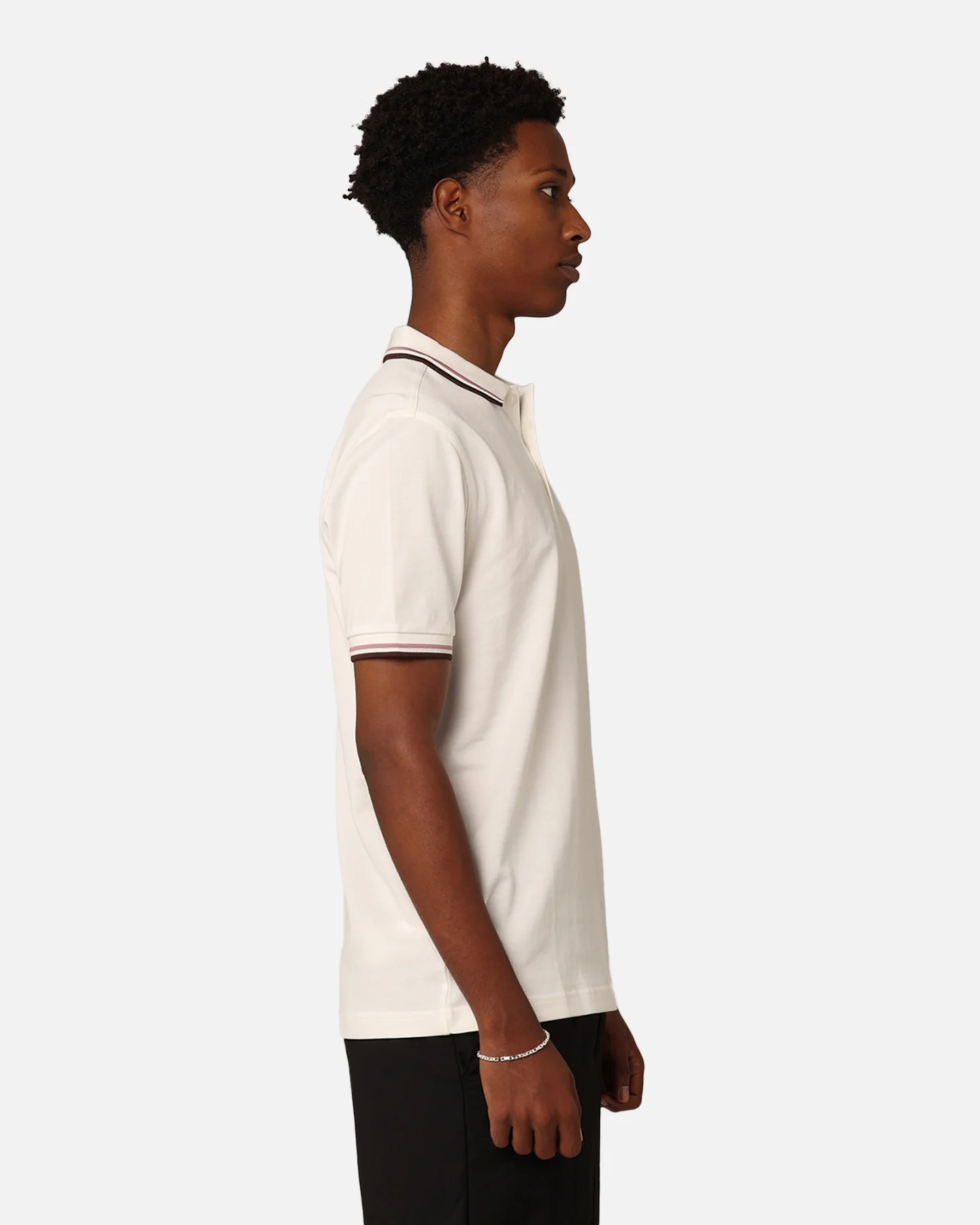 Fred Perry Twin Tipped Polo Shirt Snow White - Image 5