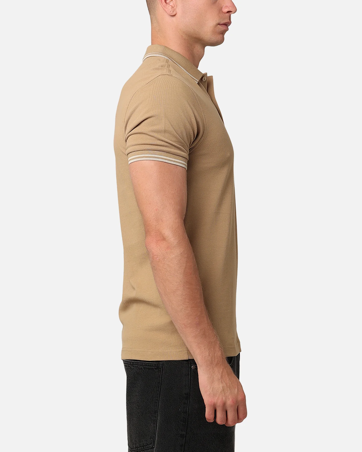 Fred Perry Twin Tipped Polo Shirt Warm Stone - Image 4