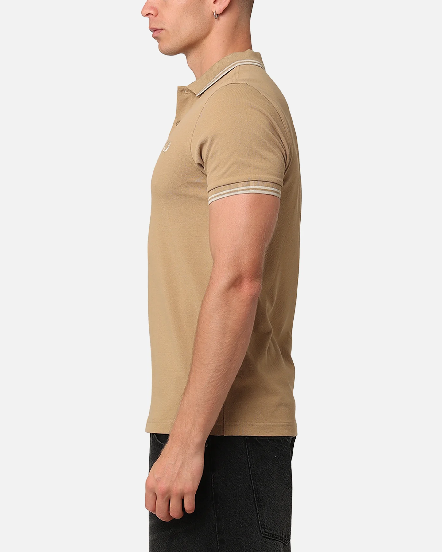 Fred Perry Twin Tipped Polo Shirt Warm Stone - Image 5