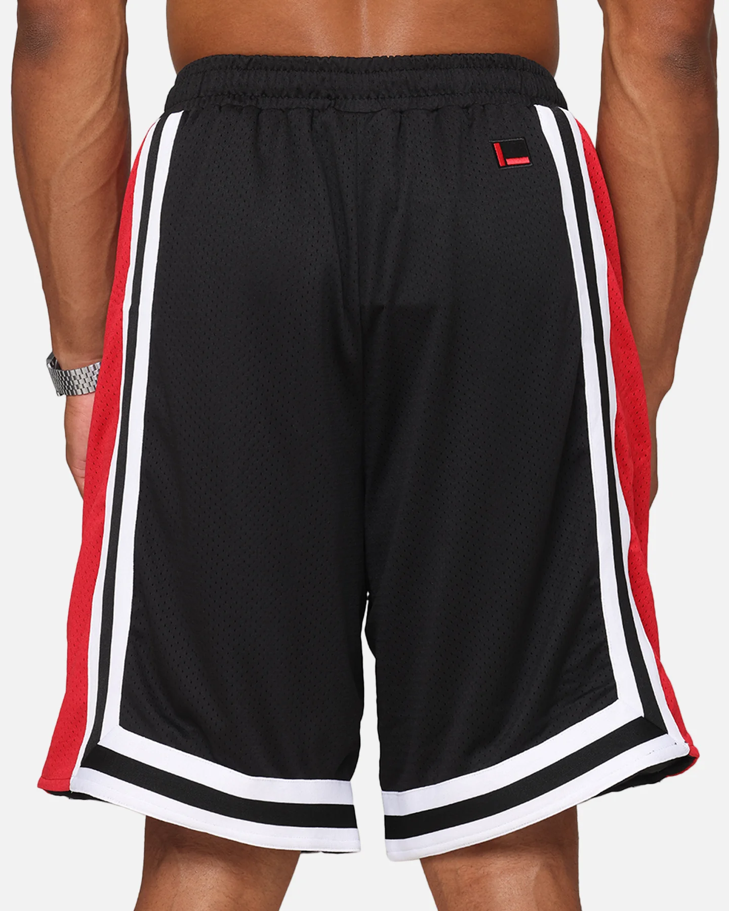 Fubu College Mesh Shorts Black/Red/White - Image 8