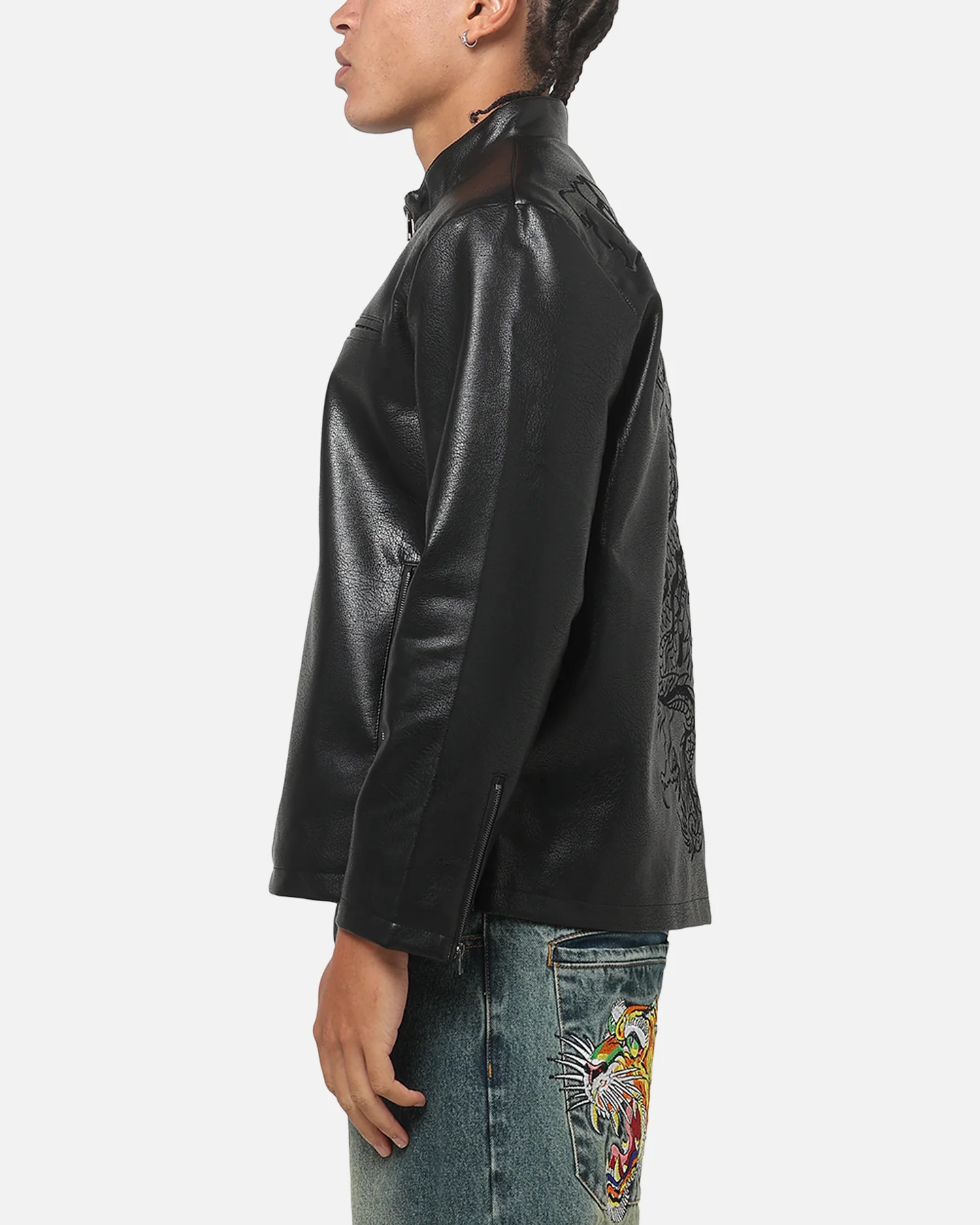 Ed Hardy Fury Biker Jacket Black - Image 6