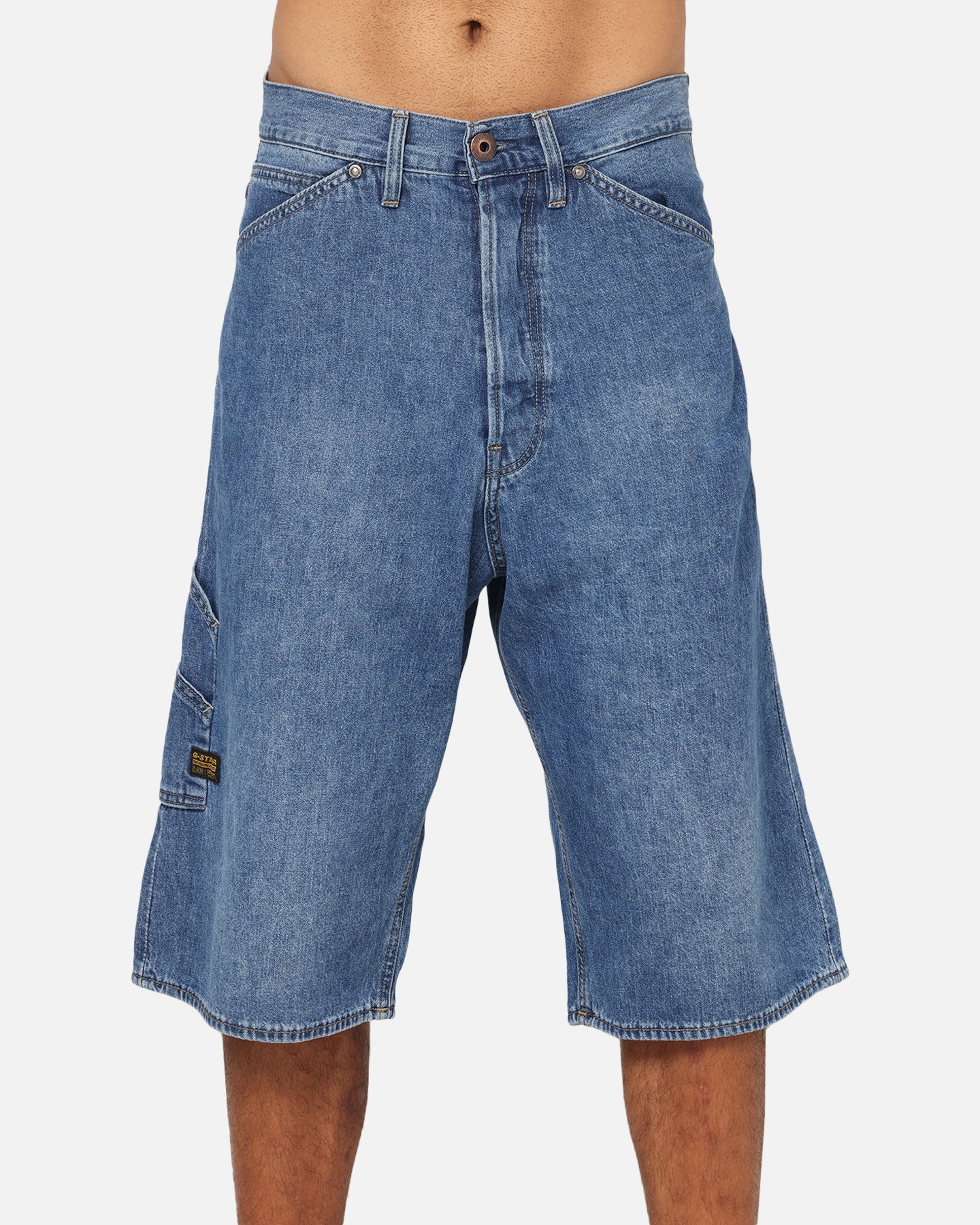 G-Star Bam Logger Denim Shorts Faded Blue - Image 7