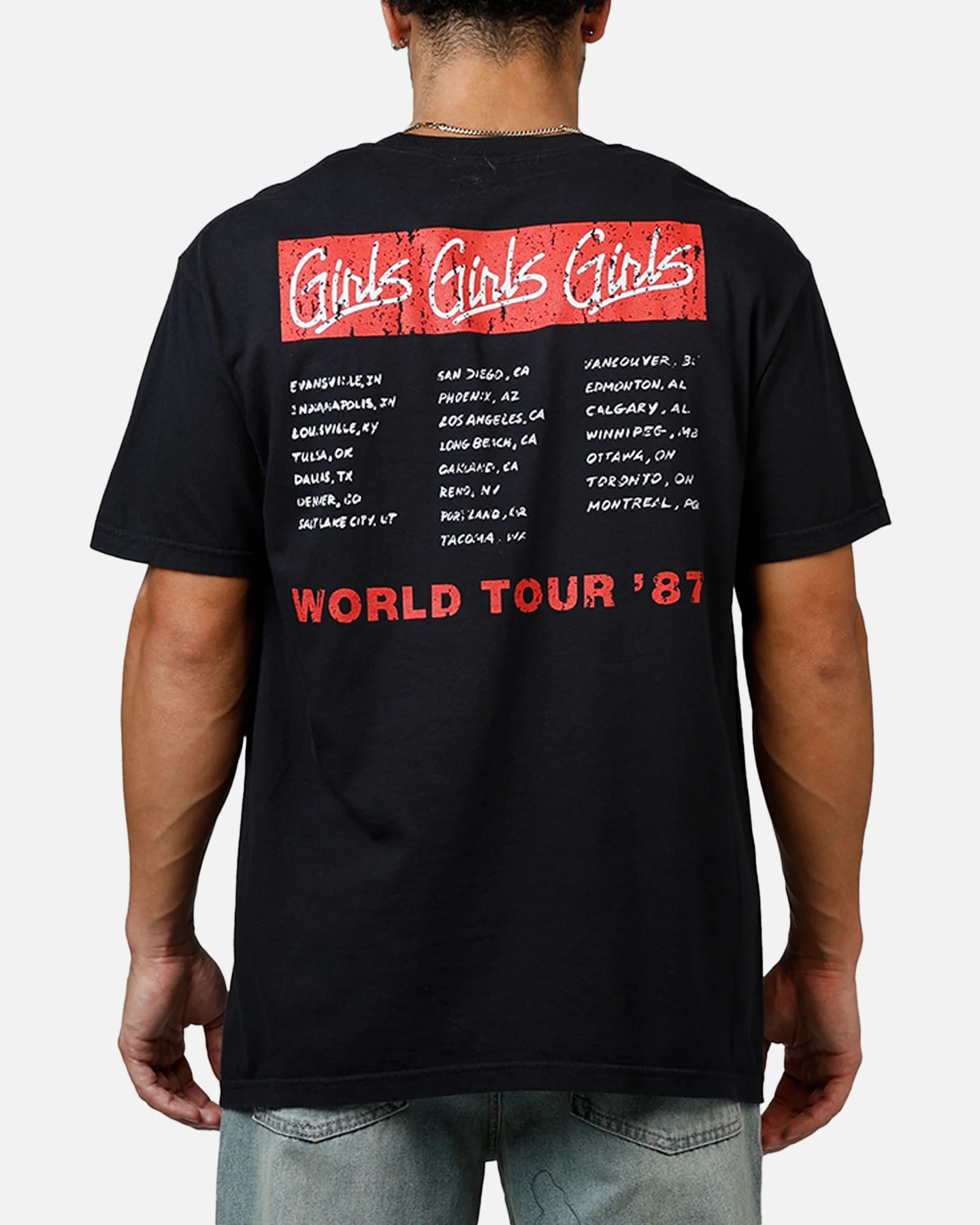 Global Merchandising Motley Crue 1987 Tour T-Shirt Black - Image 2