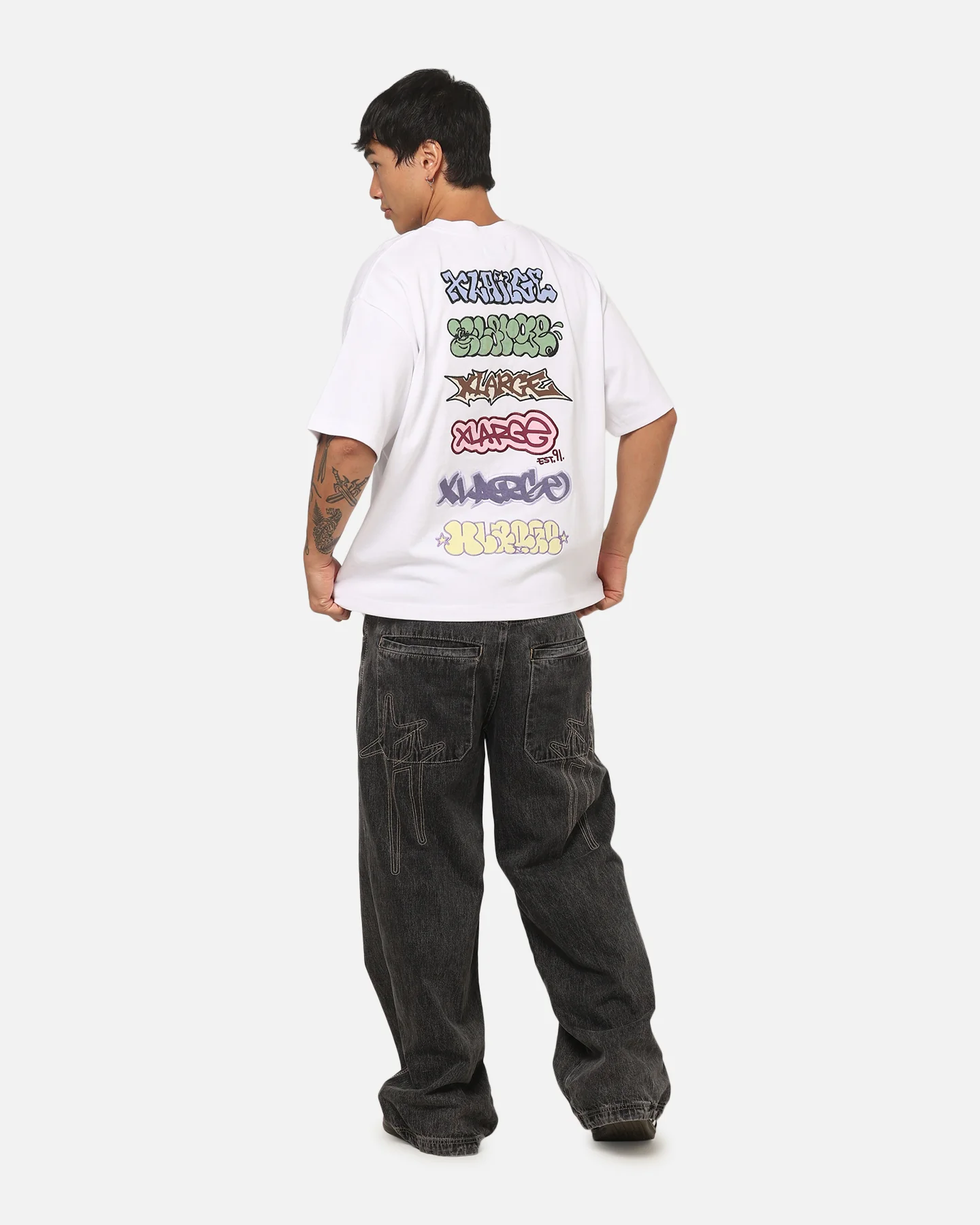 X-Large Graffiti Gorilla Fit T-Shirt White - Image 3