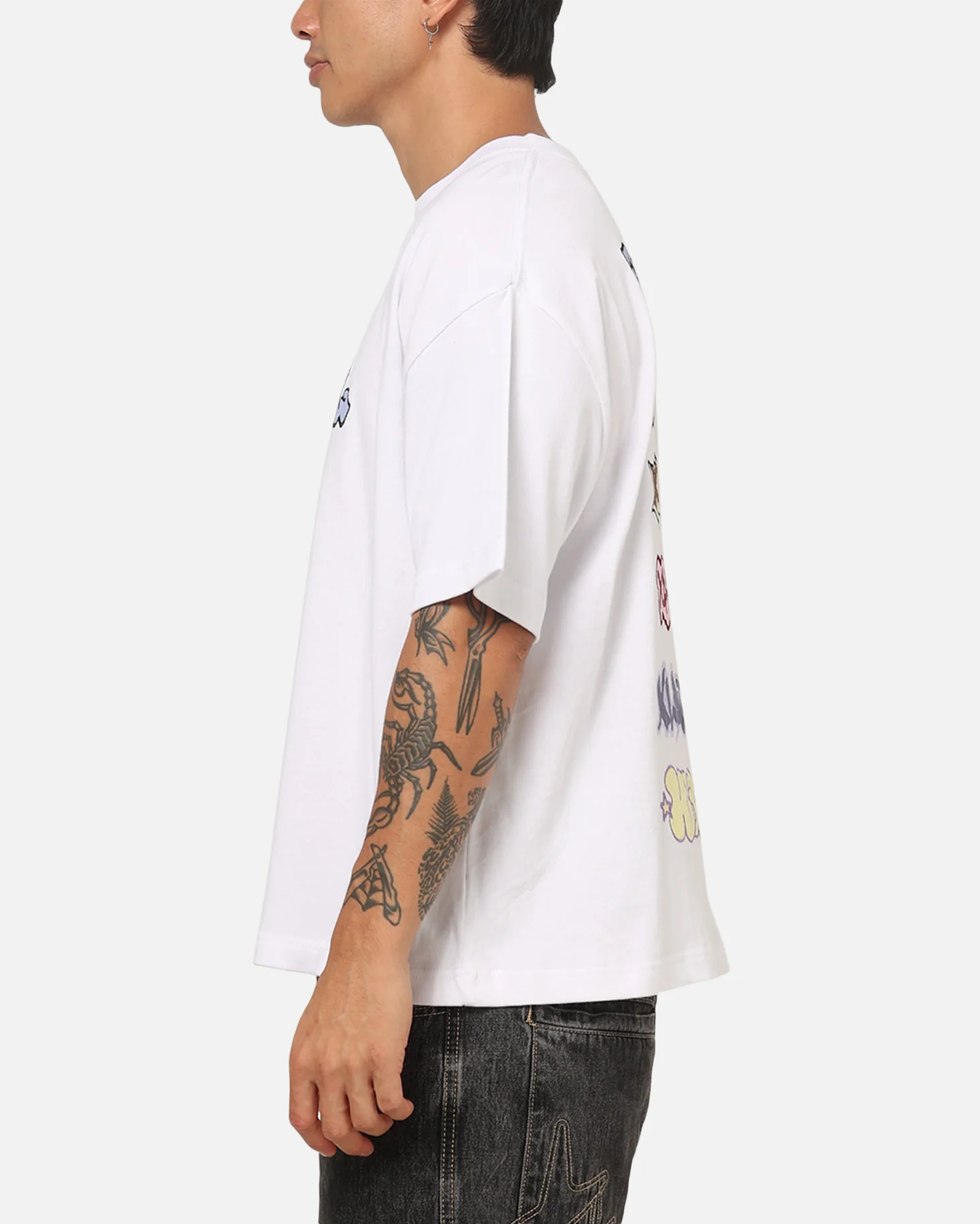X-Large Graffiti Gorilla Fit T-Shirt White - Image 6