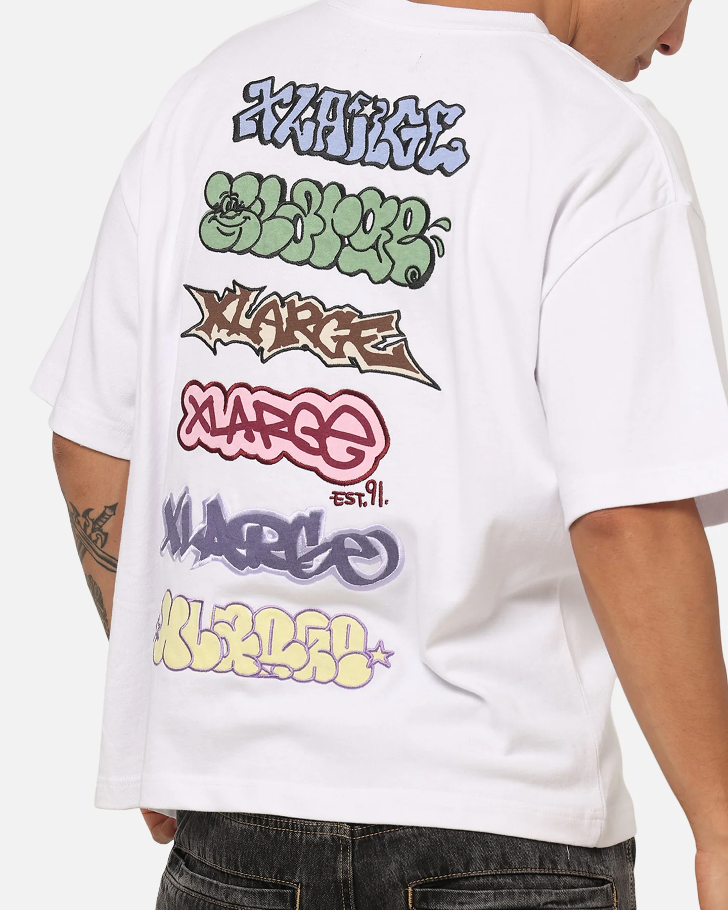 X-Large Graffiti Gorilla Fit T-Shirt White - Image 7