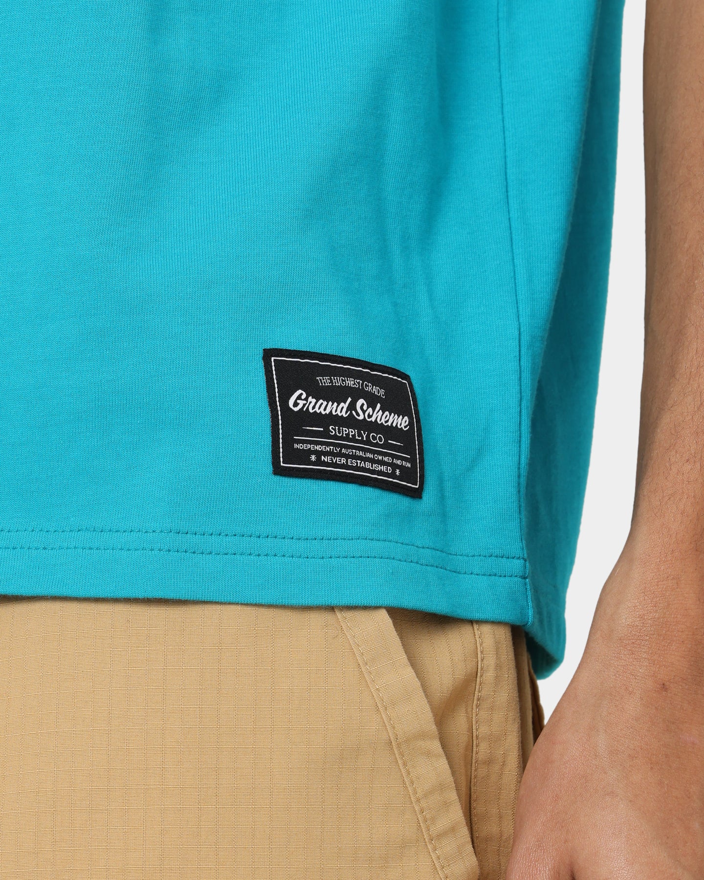 Grand Scheme Colour Block T-Shirt Purple/White/Blue - Image 7