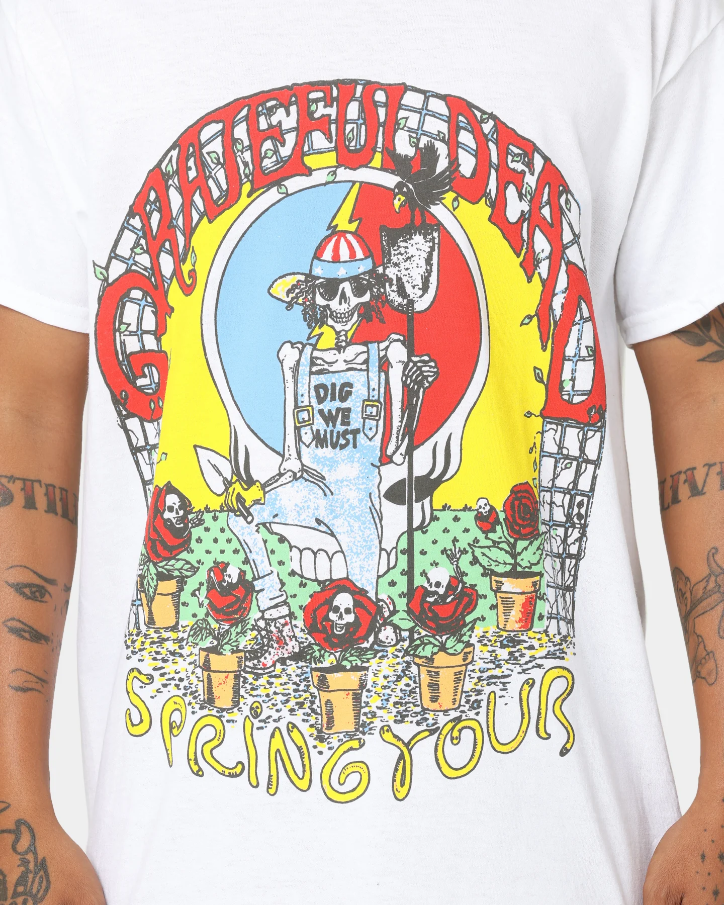 Grateful Dead Spring Tour 1990 T-Shirt White - Image 3