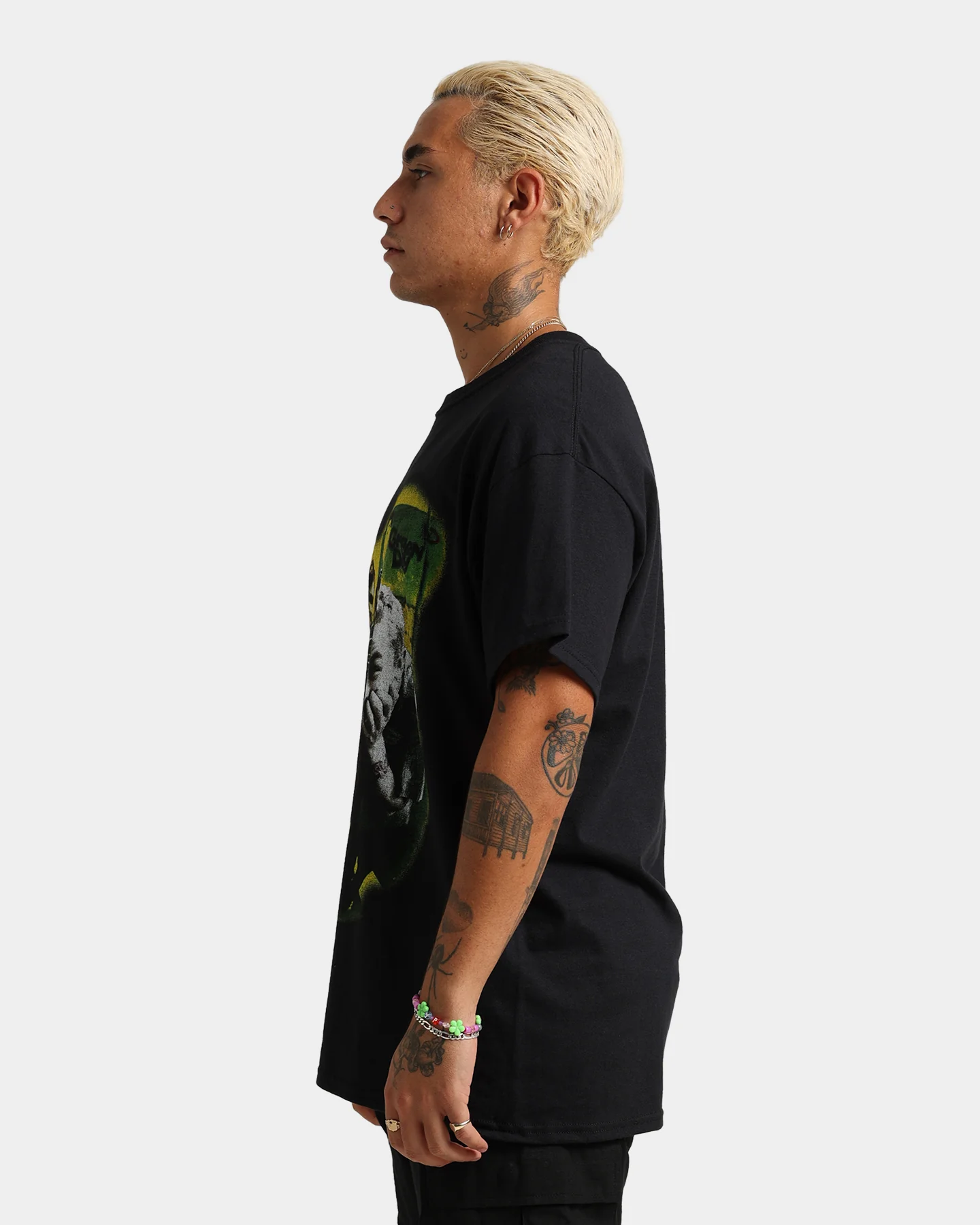 Green Day Neon Photo T-Shirt Black - Image 6